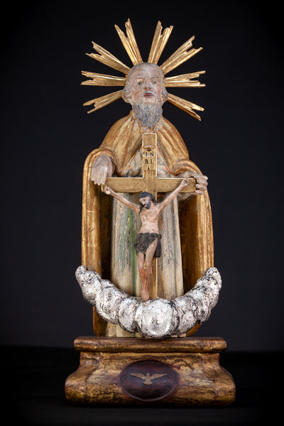  God The Father Sculpture | 1700s Antique | 22" / 56 cm