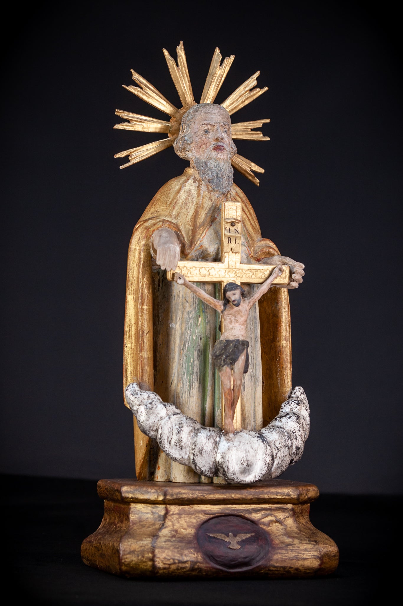 God The Father Sculpture | 1700s Antique | 22" / 56 cm