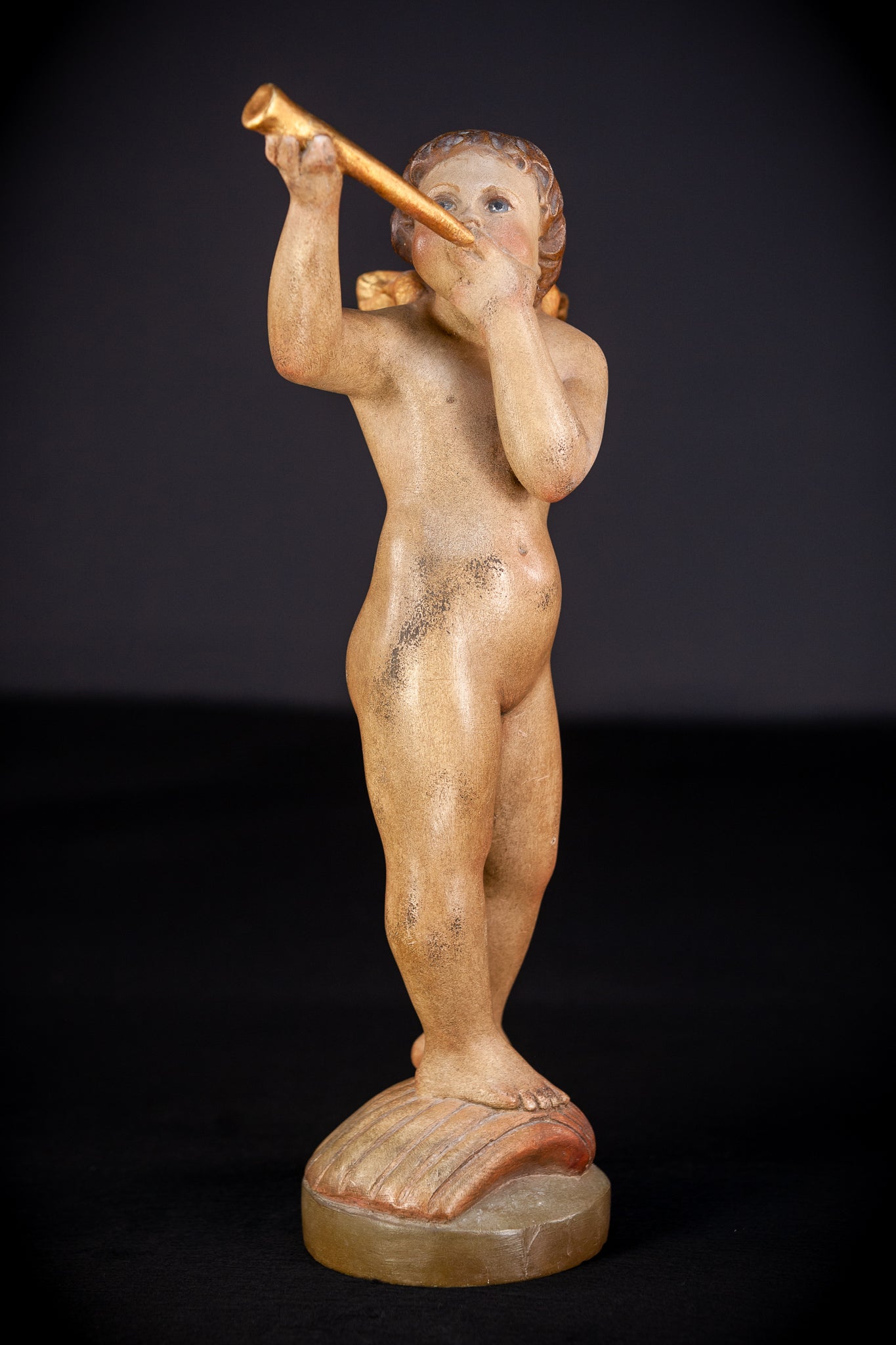 Angel Wood Carving Figure | Vintage | 16.1" / 41 cm