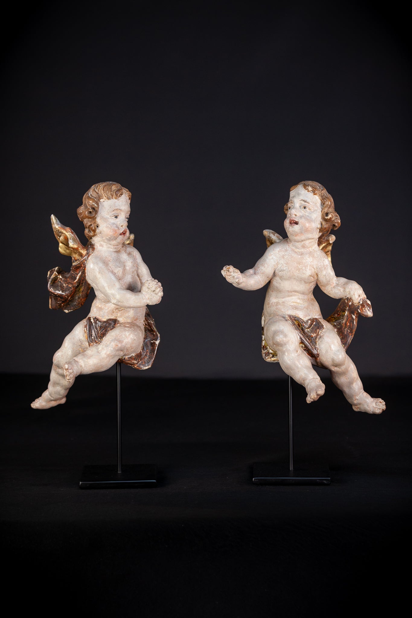 Angels Sculpture Pair | Baroque 1700s | 12.4" / 31.5 cm