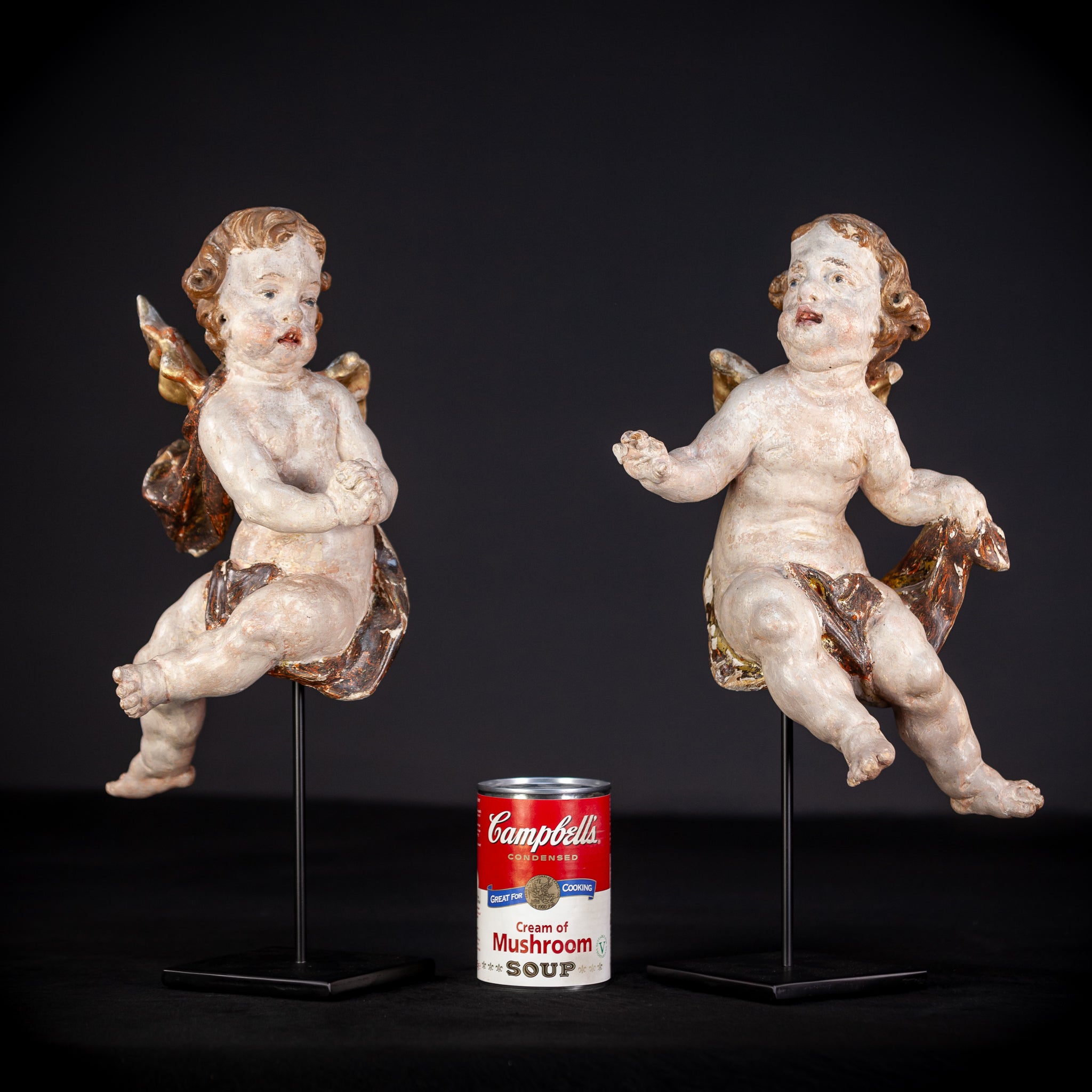 Angels Sculpture Pair | Baroque 1700s | 12.4" / 31.5 cm