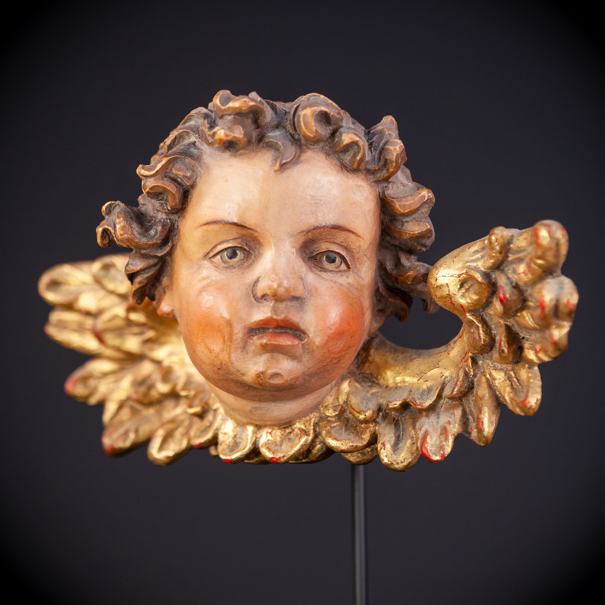 Angel Wood Carving Sculpture A | Vintage 9.1" / 23 cm
