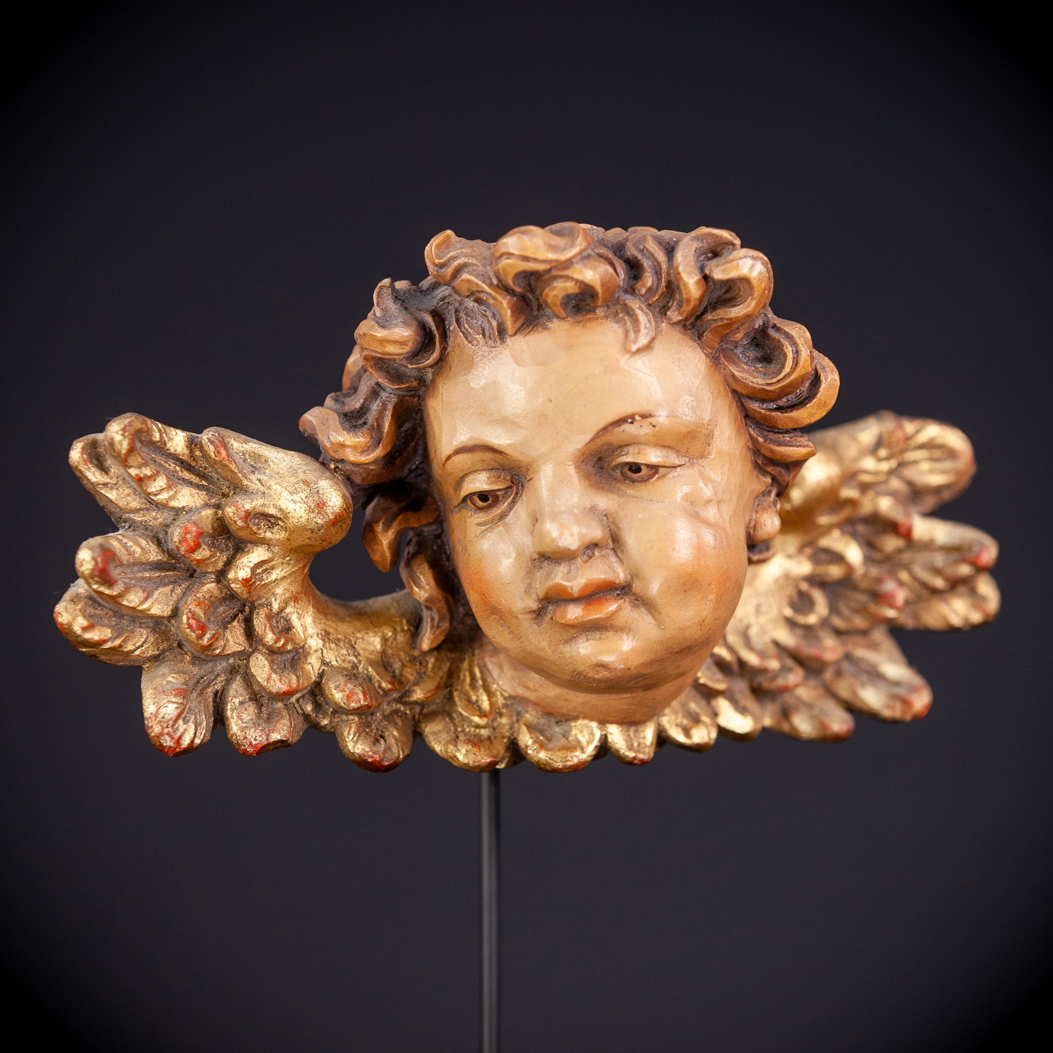 Angel Wood Carving Sculpture B | Vintage 9.4" / 24 cm