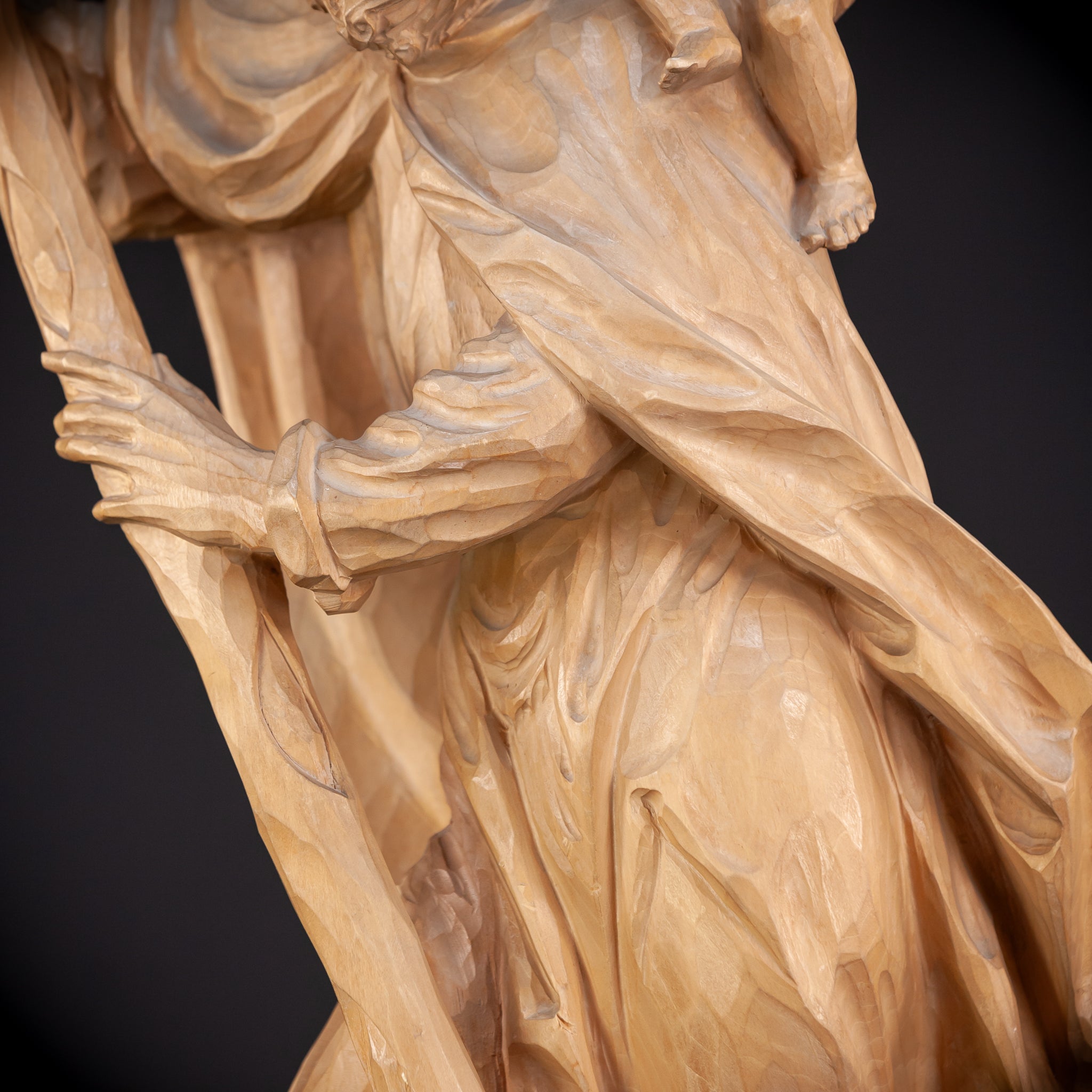 St Christopher Wooden Statue 26.6" / 67.5 cm