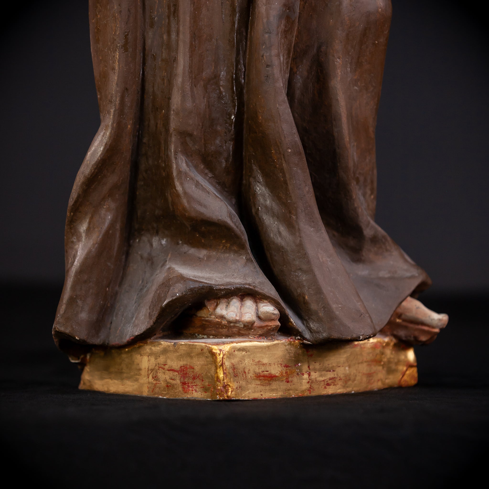 Saint Francis of Assisi Wooden Sculpture | 1700s Antique | 24.2” / 61.5 cm