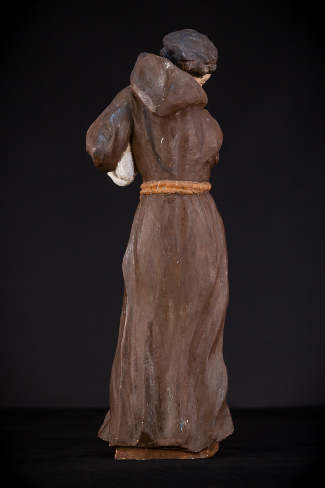 Saint Francis of Assisi Wooden Sculpture | 1700s Antique | 24.2” / 61.5 cm