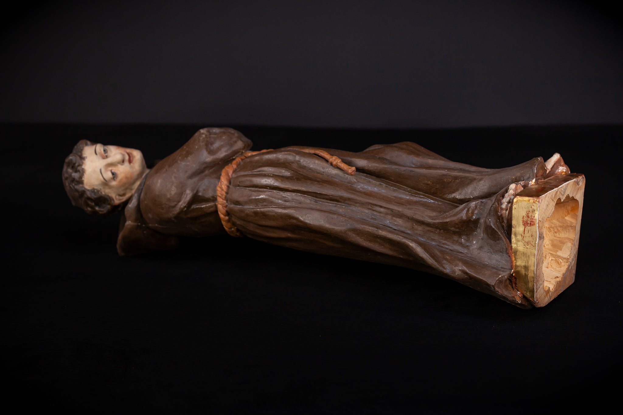 Saint Francis of Assisi Wooden Sculpture | 1700s Antique | 24.2” / 61.5 cm