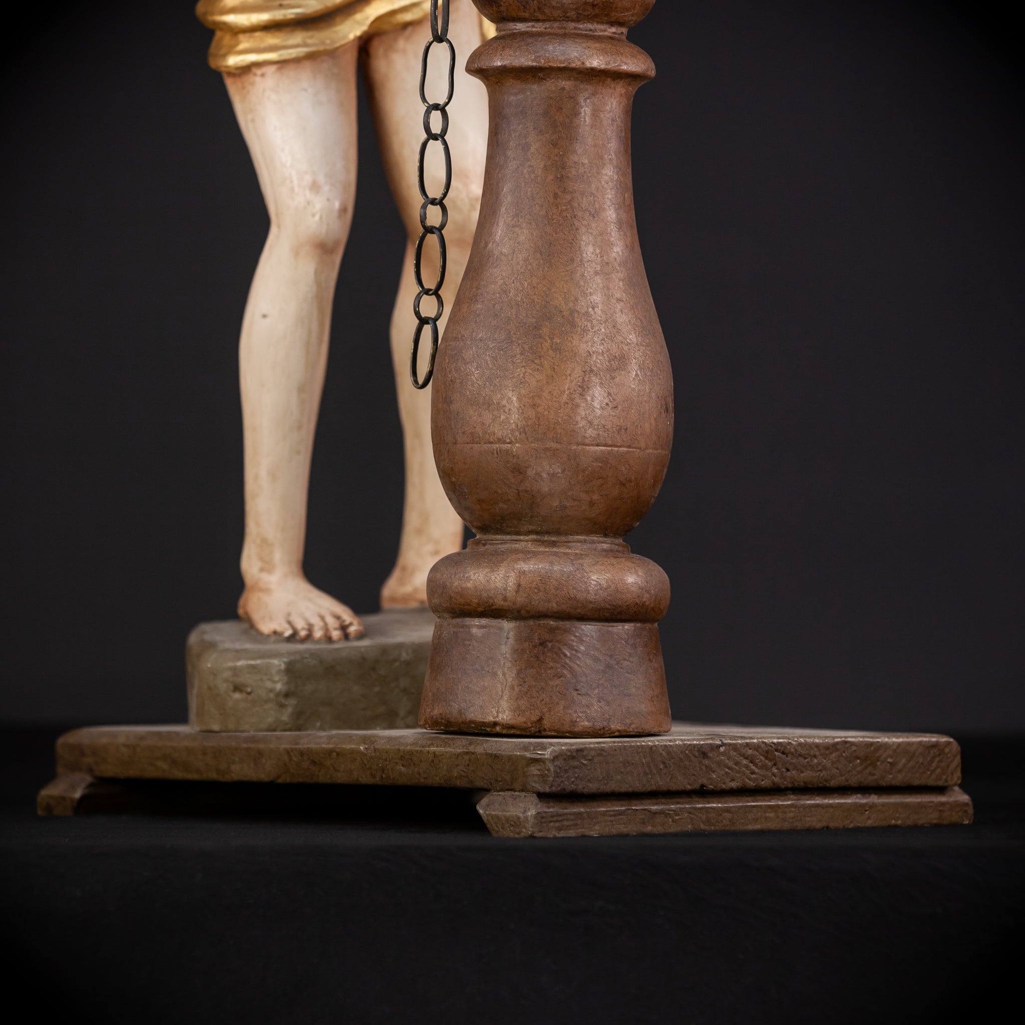 Flagellation of Christ Wooden Sculpture | 1700s Antique | 30.7" / 78 cm