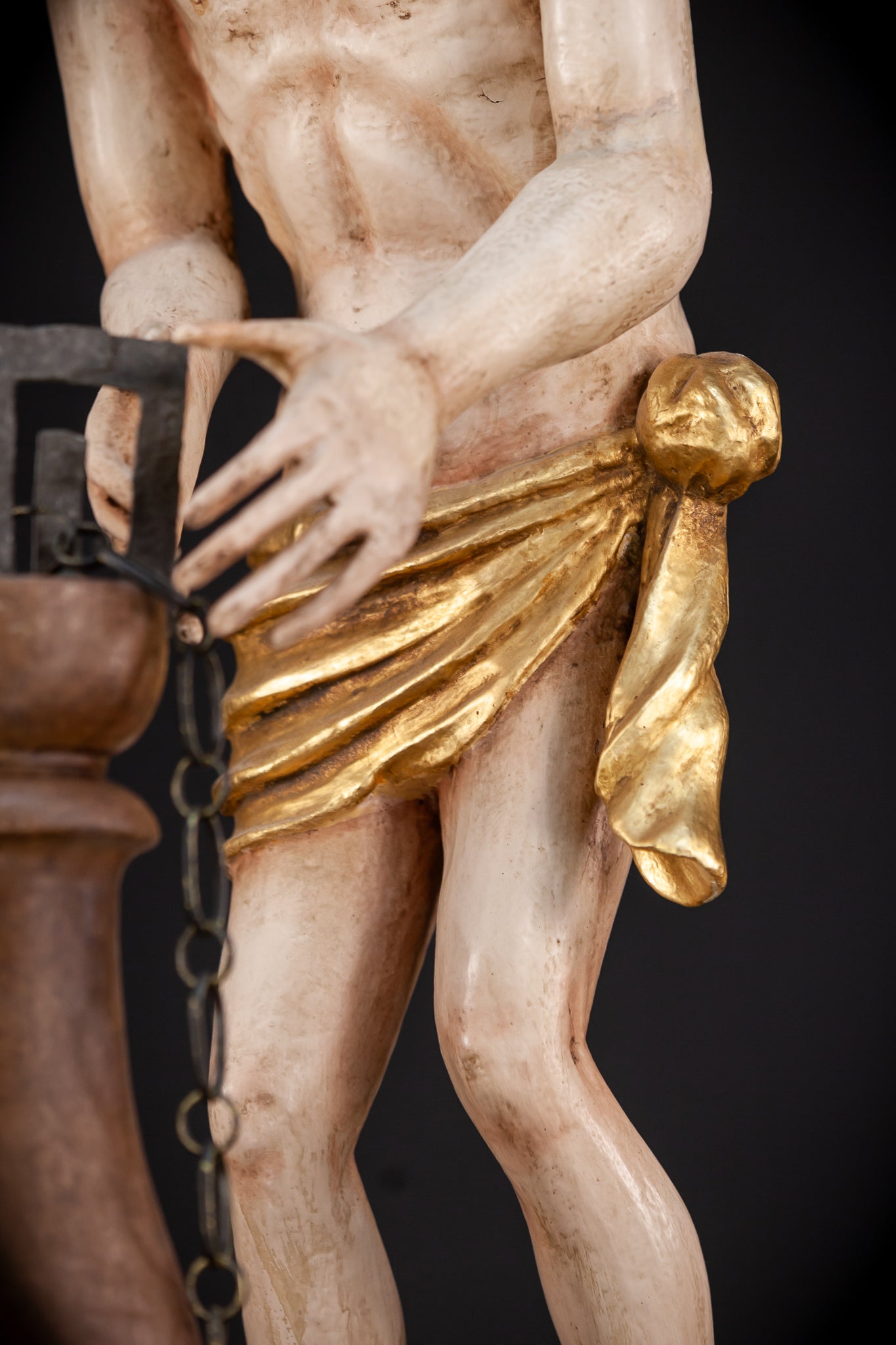 Flagellation of Christ Wooden Sculpture | 1700s Antique | 30.7" / 78 cm