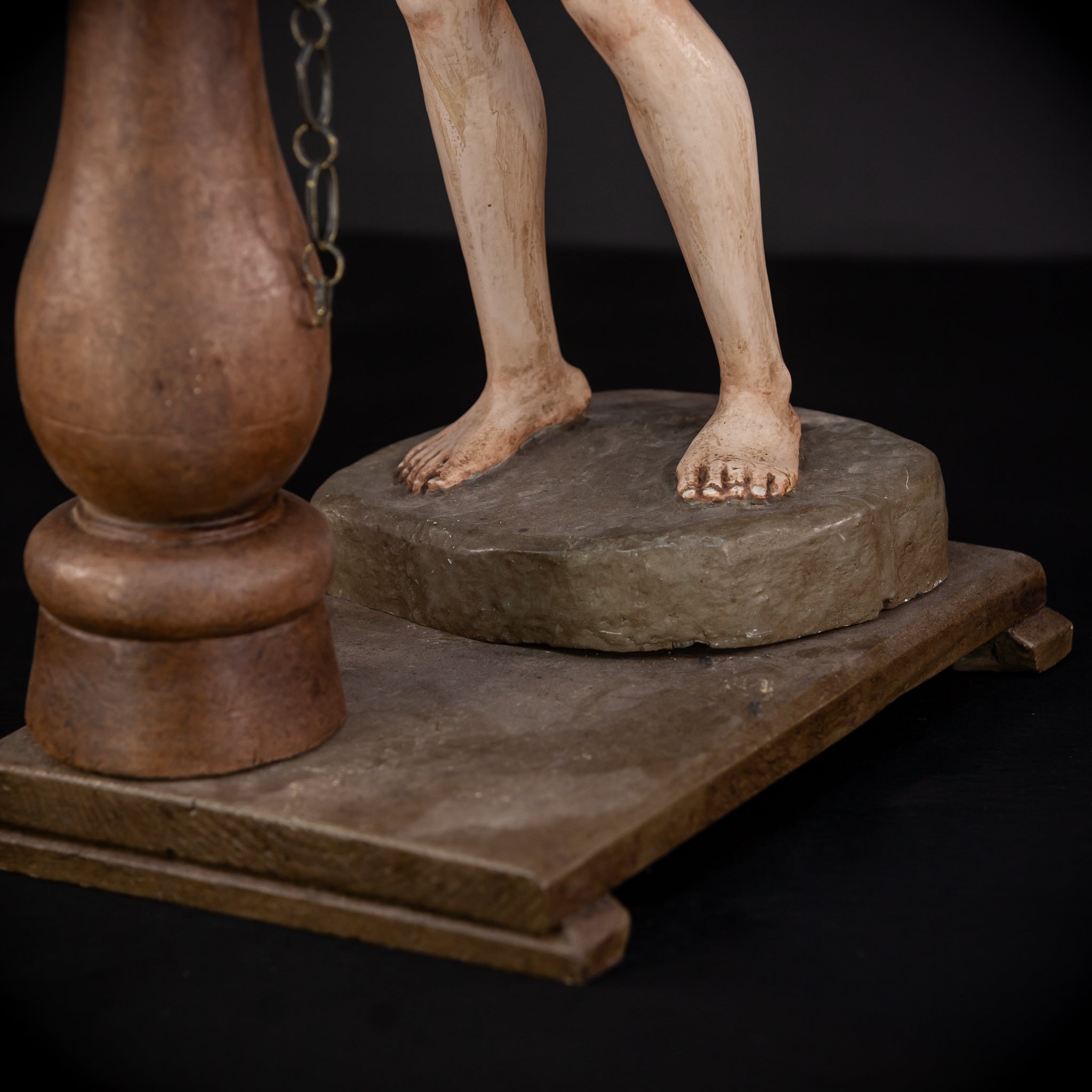 Flagellation of Christ Wooden Sculpture | 1700s Antique | 30.7" / 78 cm