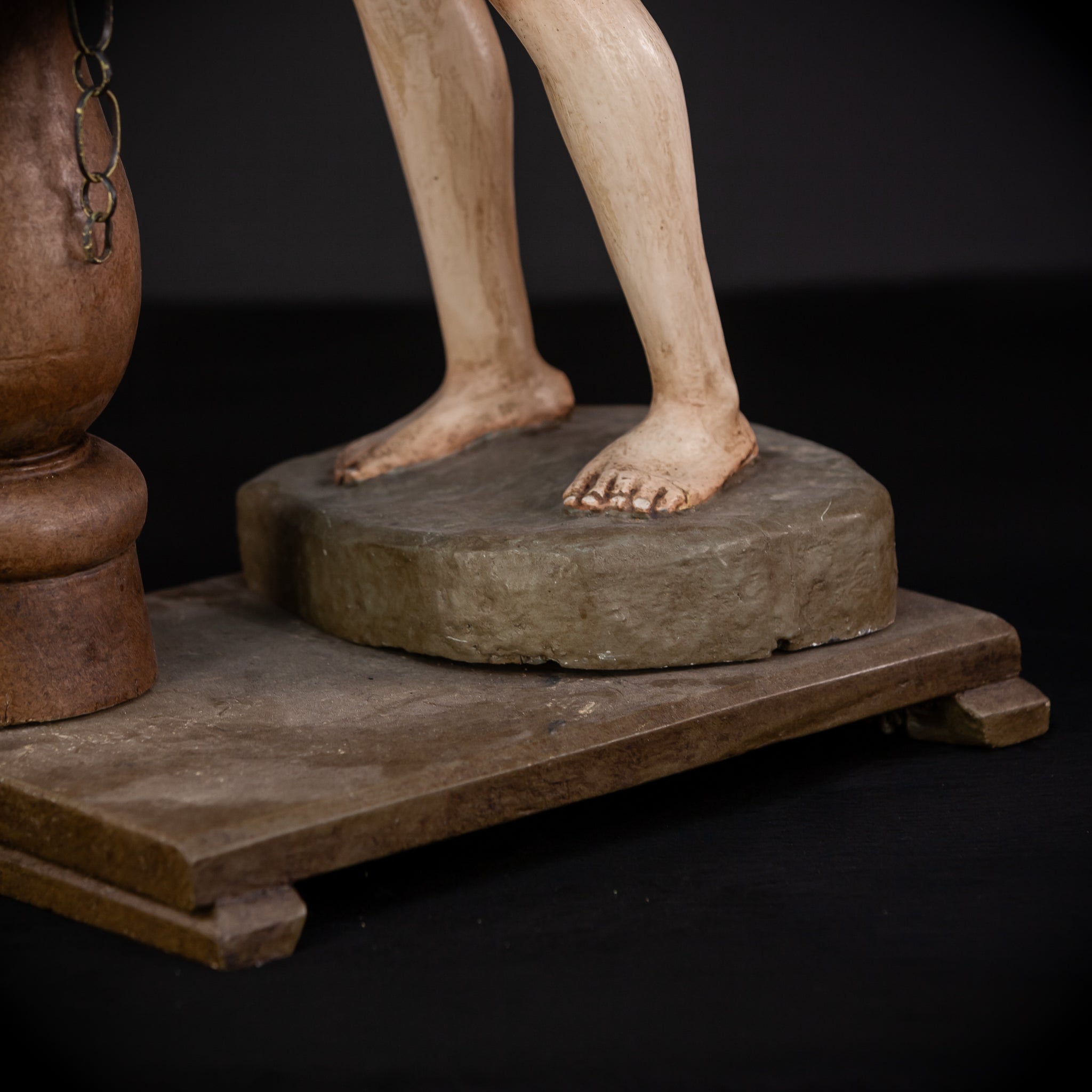 Flagellation of Christ Wooden Sculpture | 1700s Antique | 30.7" / 78 cm