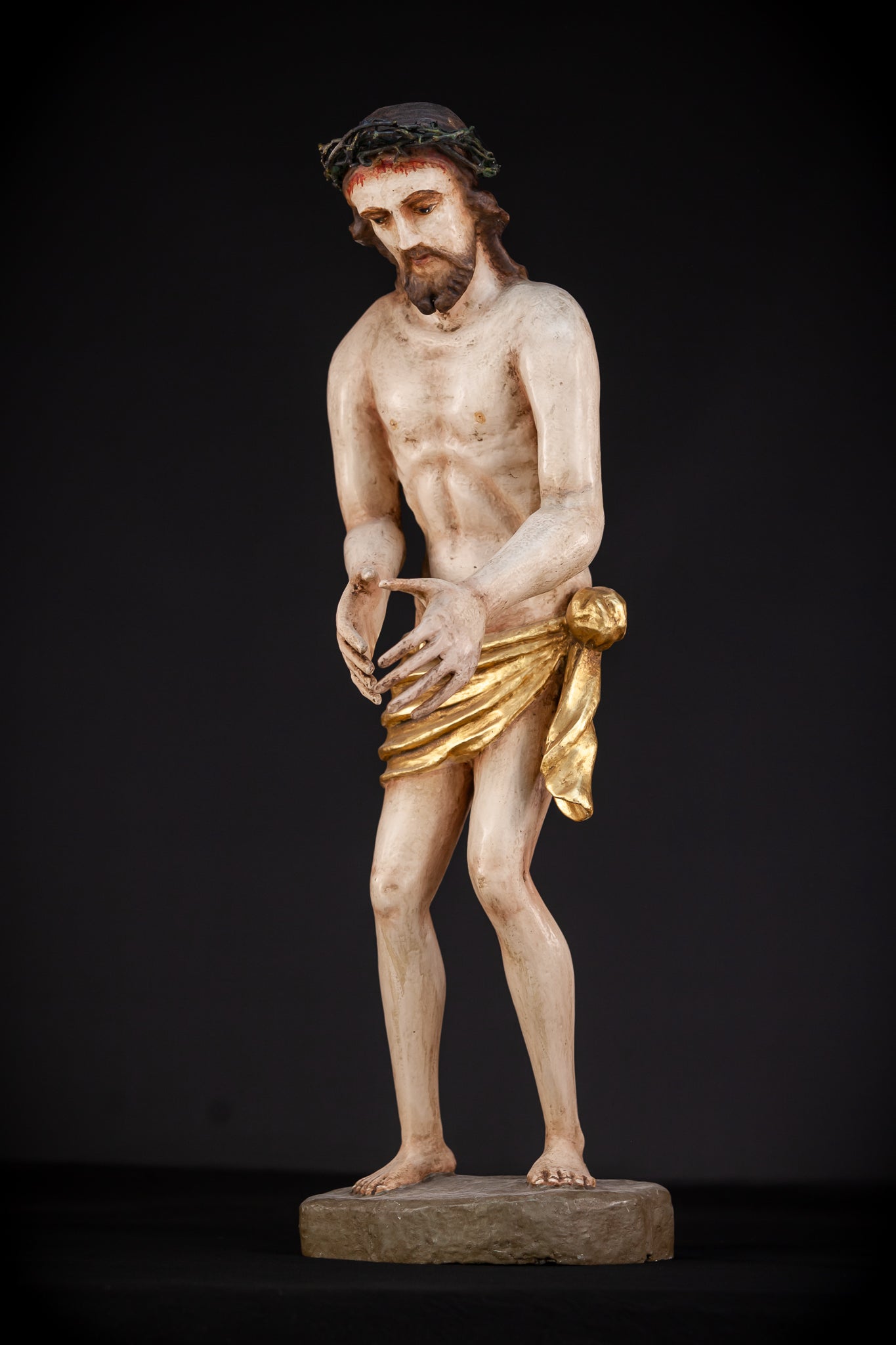 Flagellation of Christ Wooden Sculpture | 1700s Antique | 30.7" / 78 cm