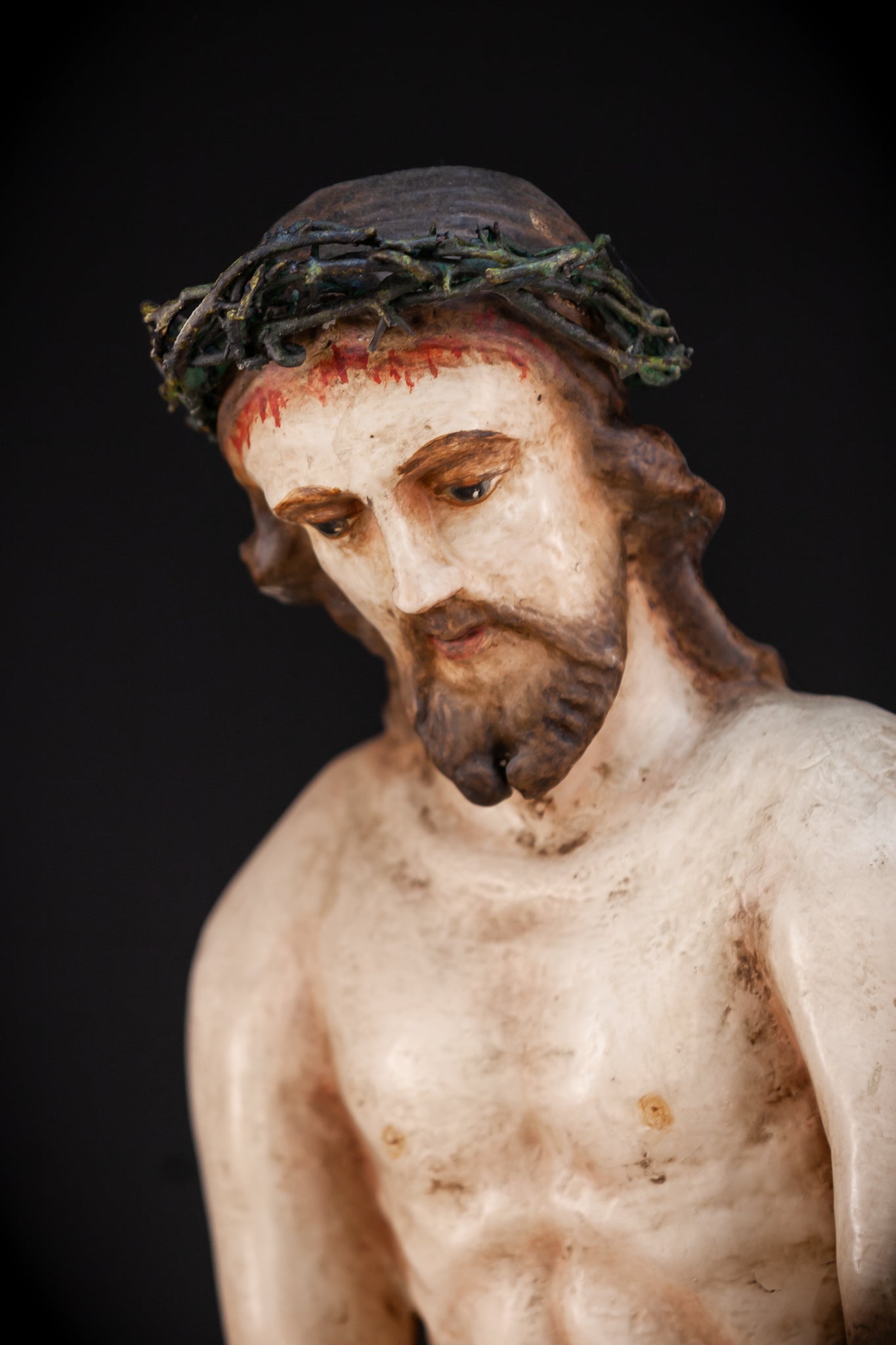 Flagellation of Christ Wooden Sculpture | 1700s Antique | 30.7" / 78 cm
