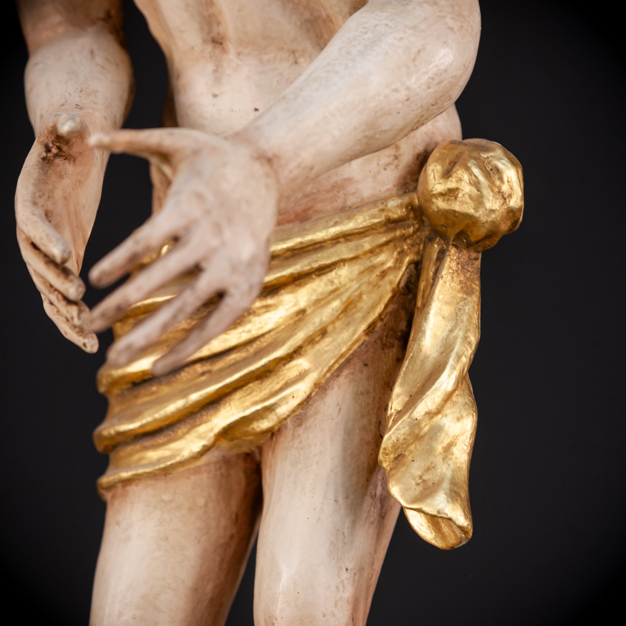 Flagellation of Christ Wooden Sculpture | 1700s Antique | 30.7" / 78 cm