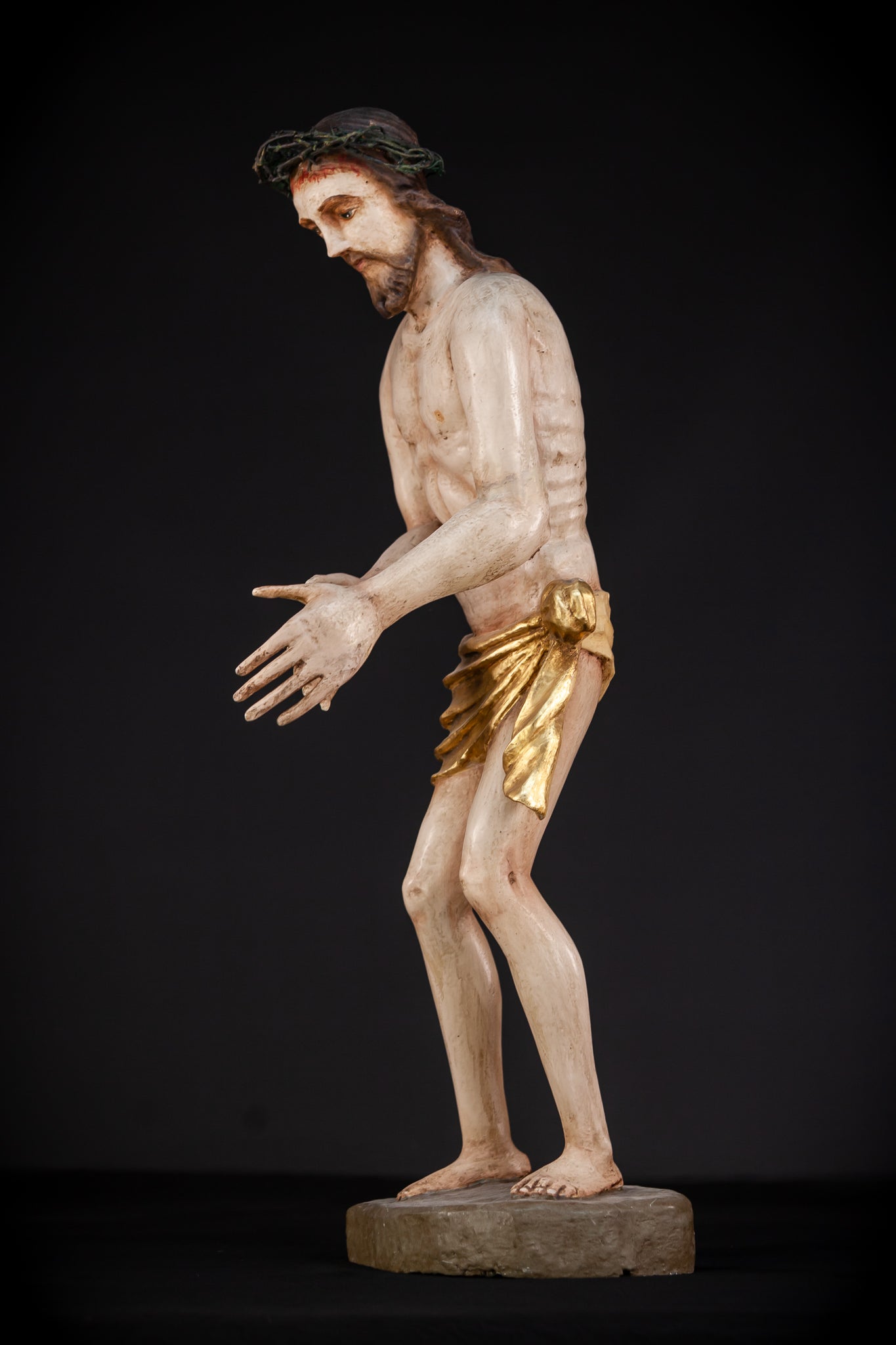 Flagellation of Christ Wooden Sculpture | 1700s Antique | 30.7" / 78 cm