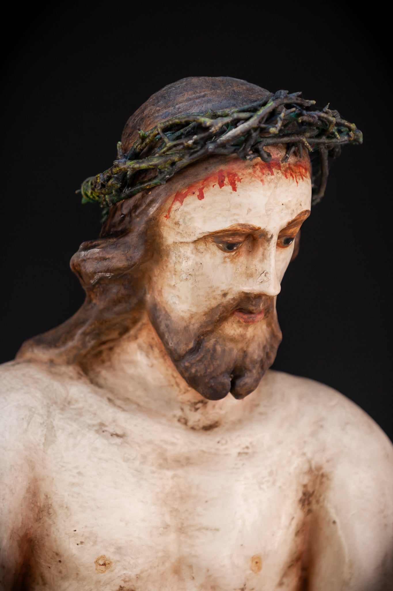 Flagellation of Christ Wooden Sculpture | 1700s Antique | 30.7" / 78 cm