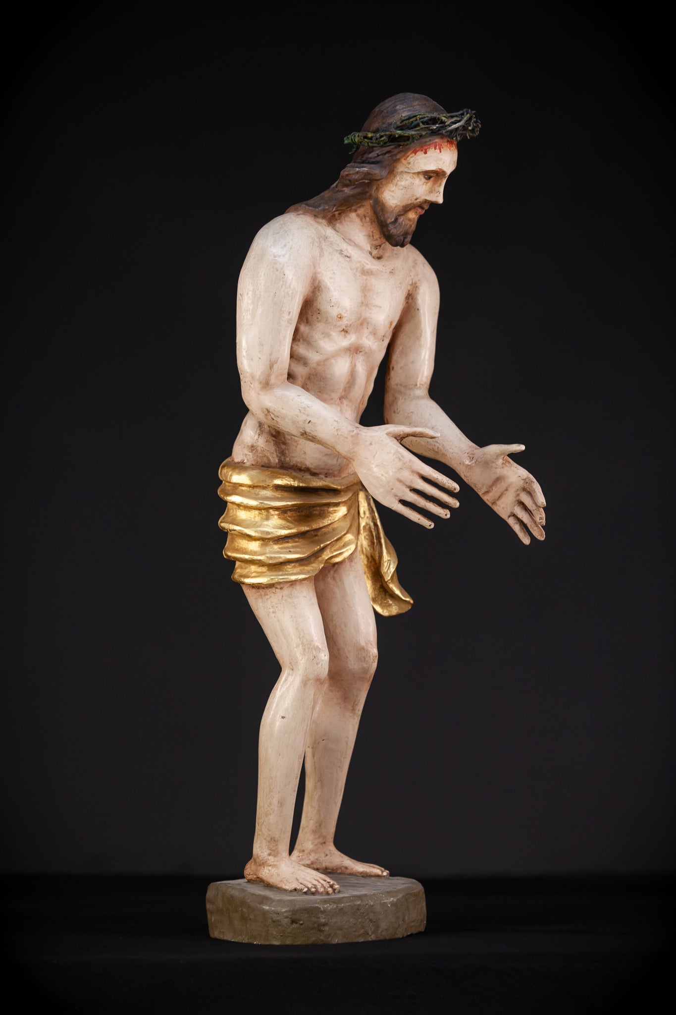 Flagellation of Christ Wooden Sculpture | 1700s Antique | 30.7" / 78 cm