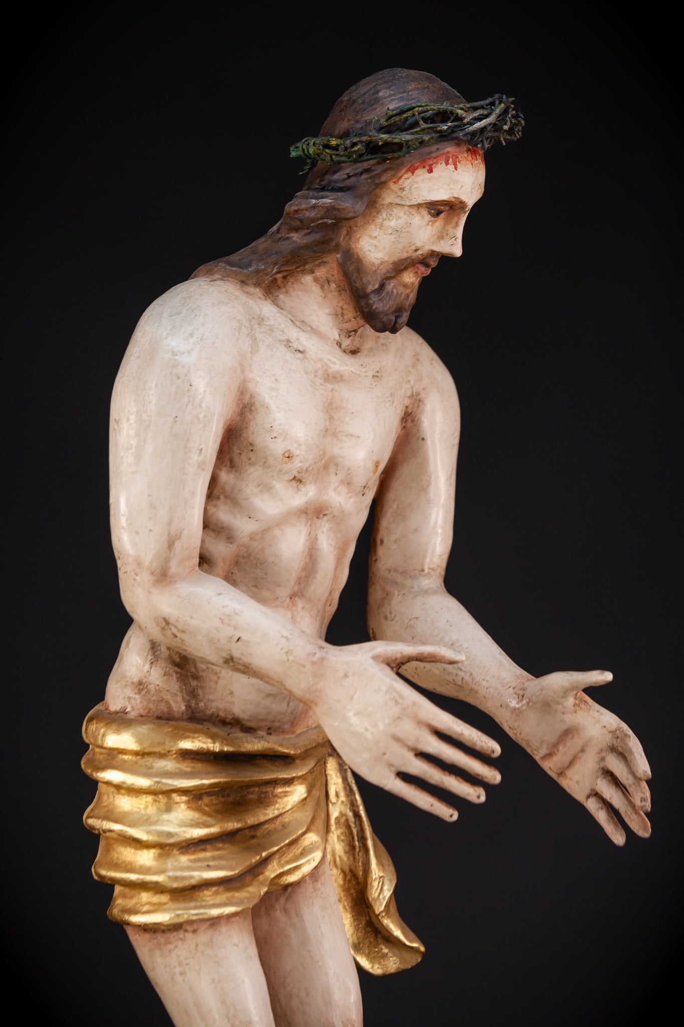 Flagellation of Christ Wooden Sculpture | 1700s Antique | 30.7" / 78 cm