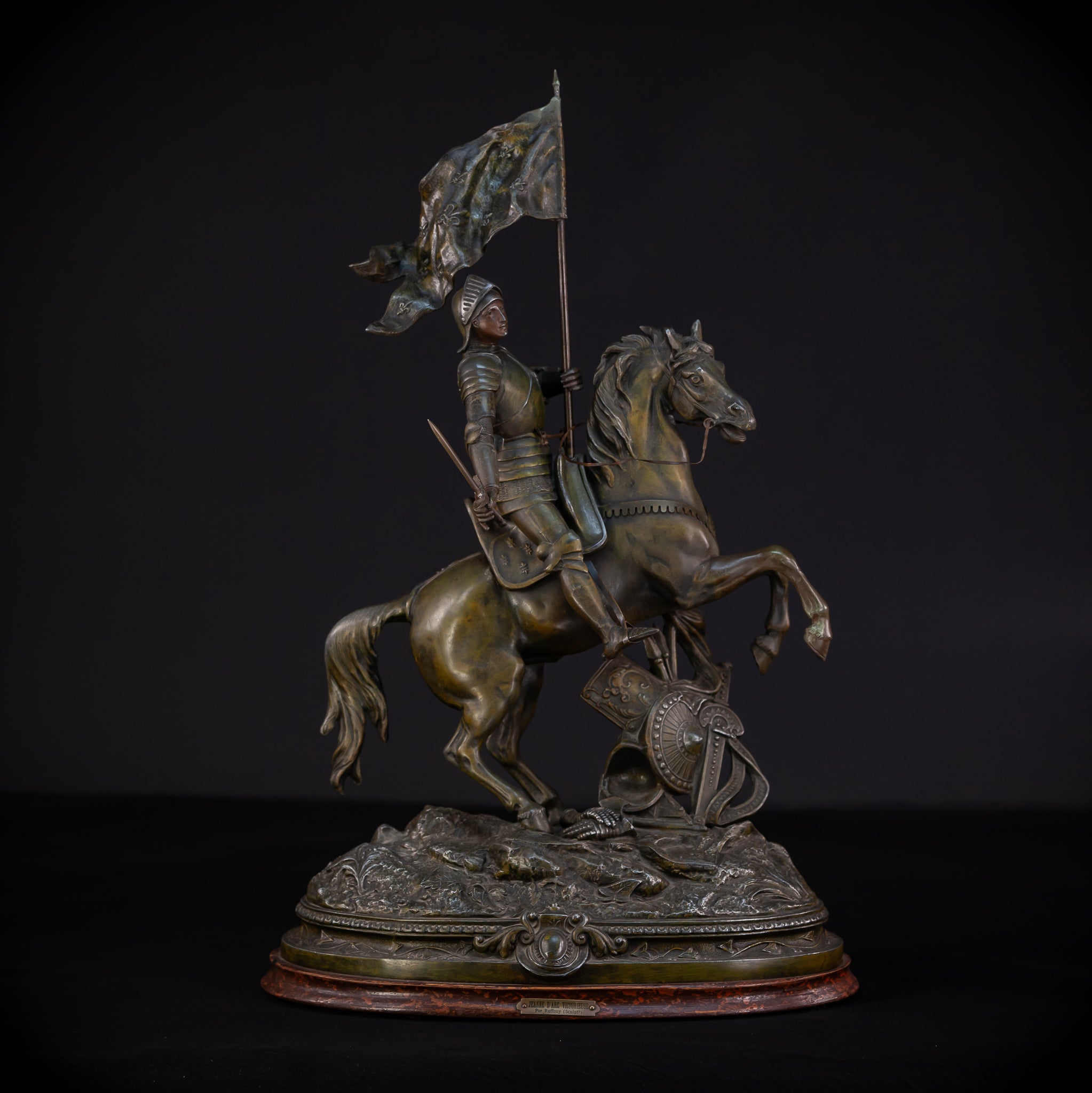 St Joan of Arc Bronzed Metal Statue | Antique 26.4"/ 67 cm