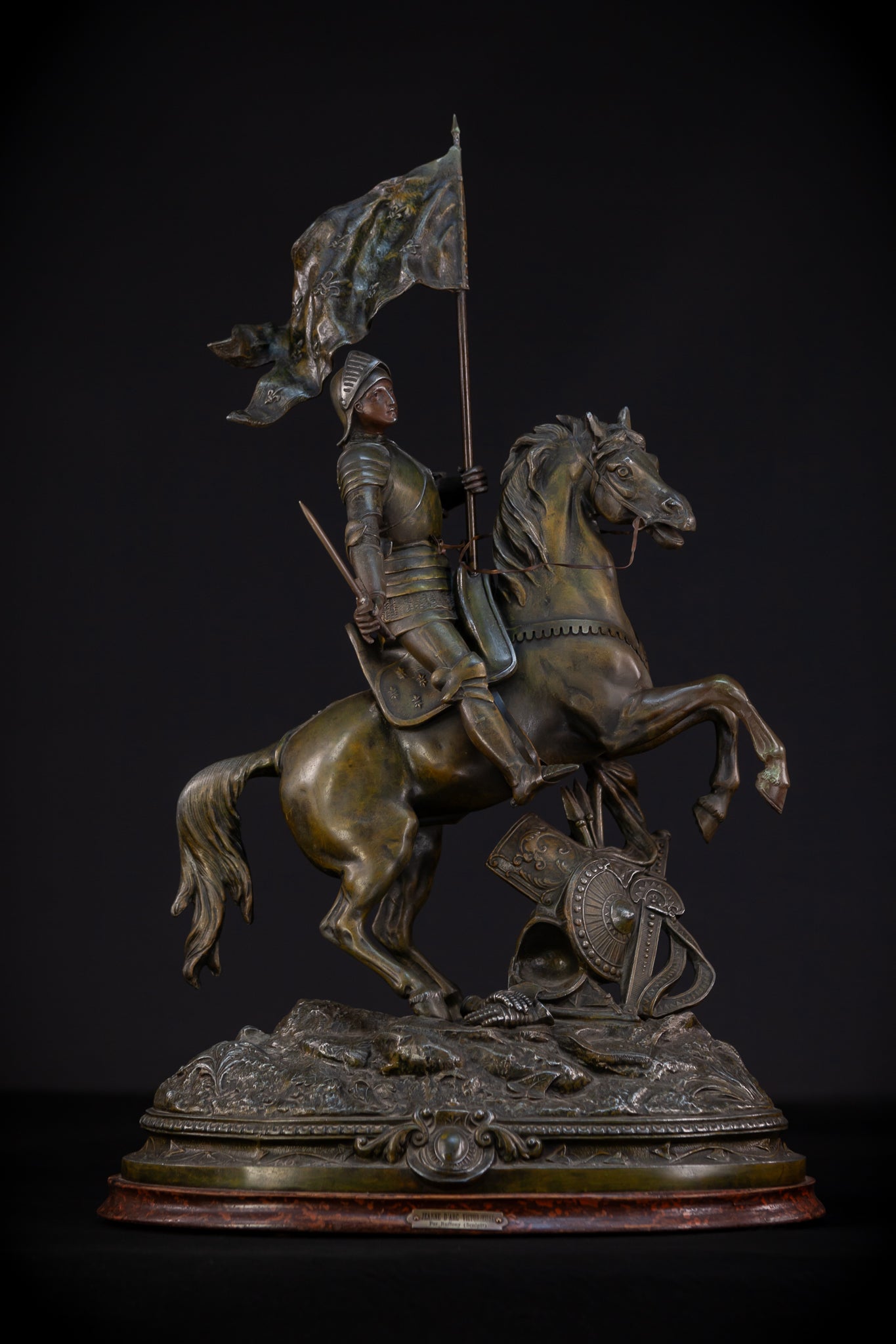 St Joan of Arc Bronzed Metal Statue | Antique 26.4"/ 67 cm