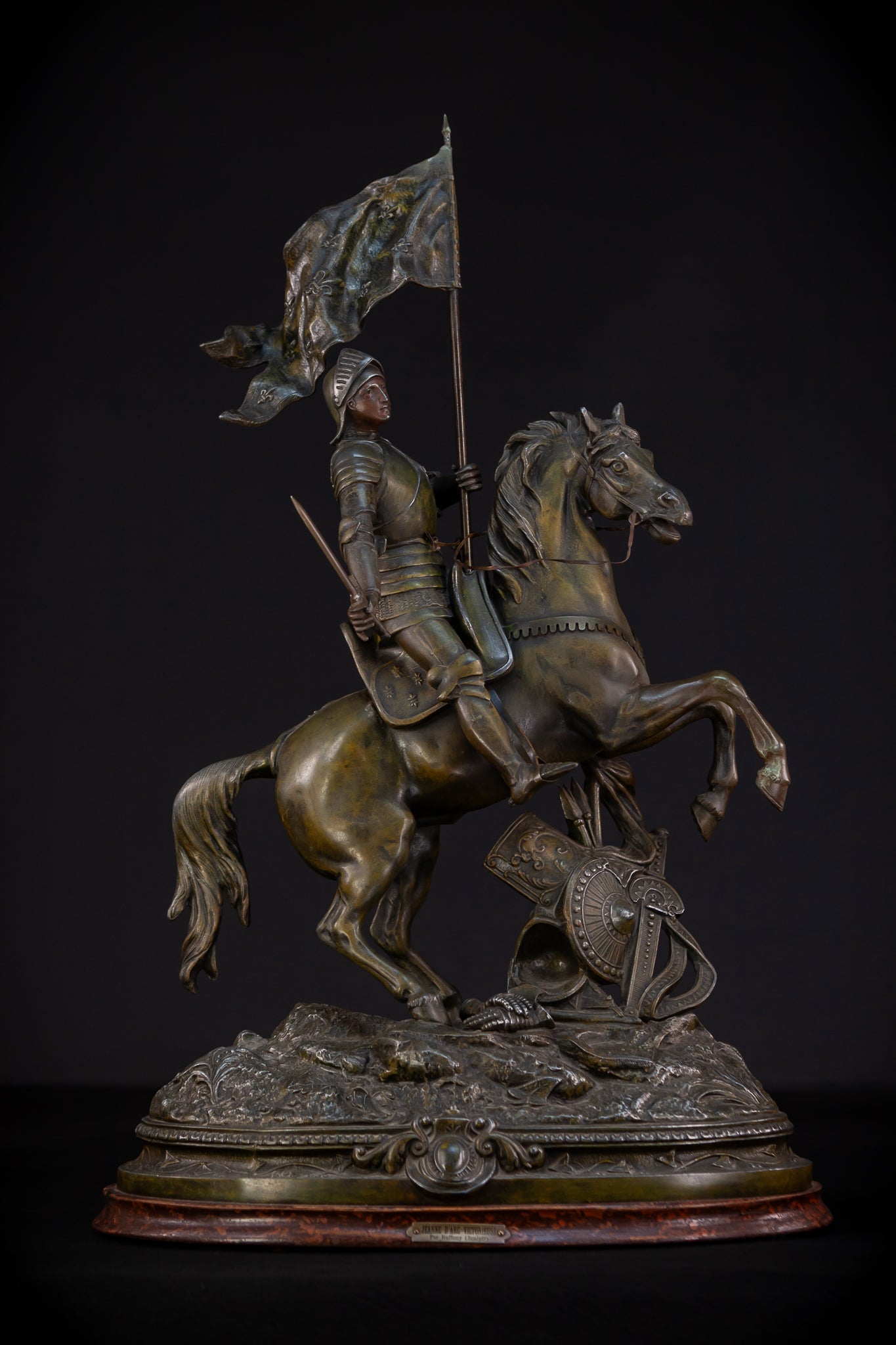 St Joan of Arc Bronzed Metal Statue | Antique 26.4"/ 67 cm