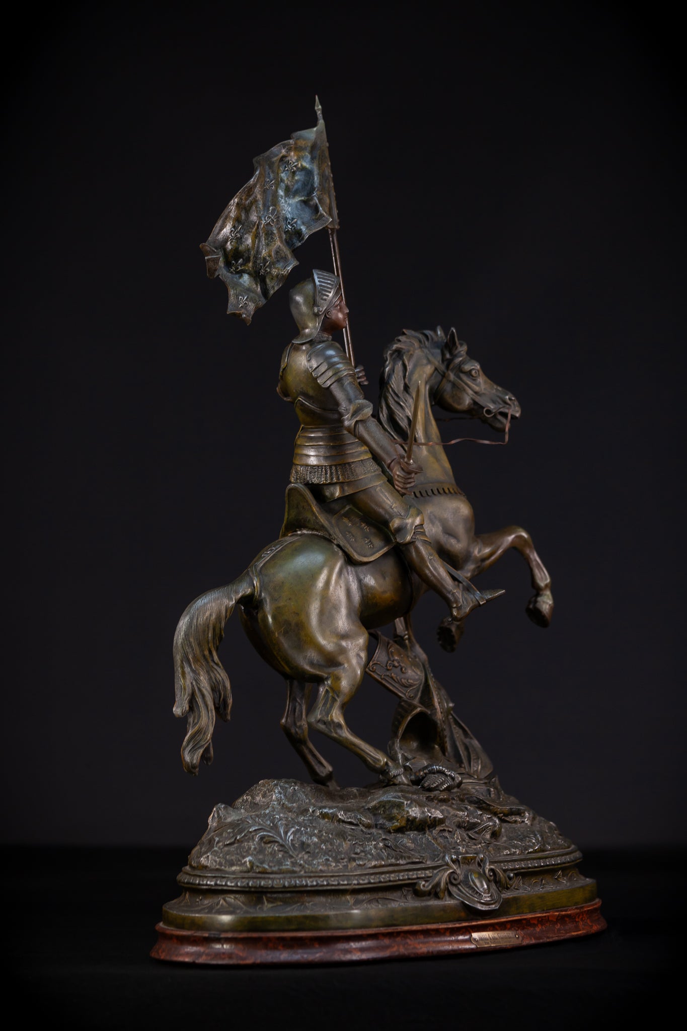 St Joan of Arc Bronzed Metal Statue | Antique 26.4"/ 67 cm