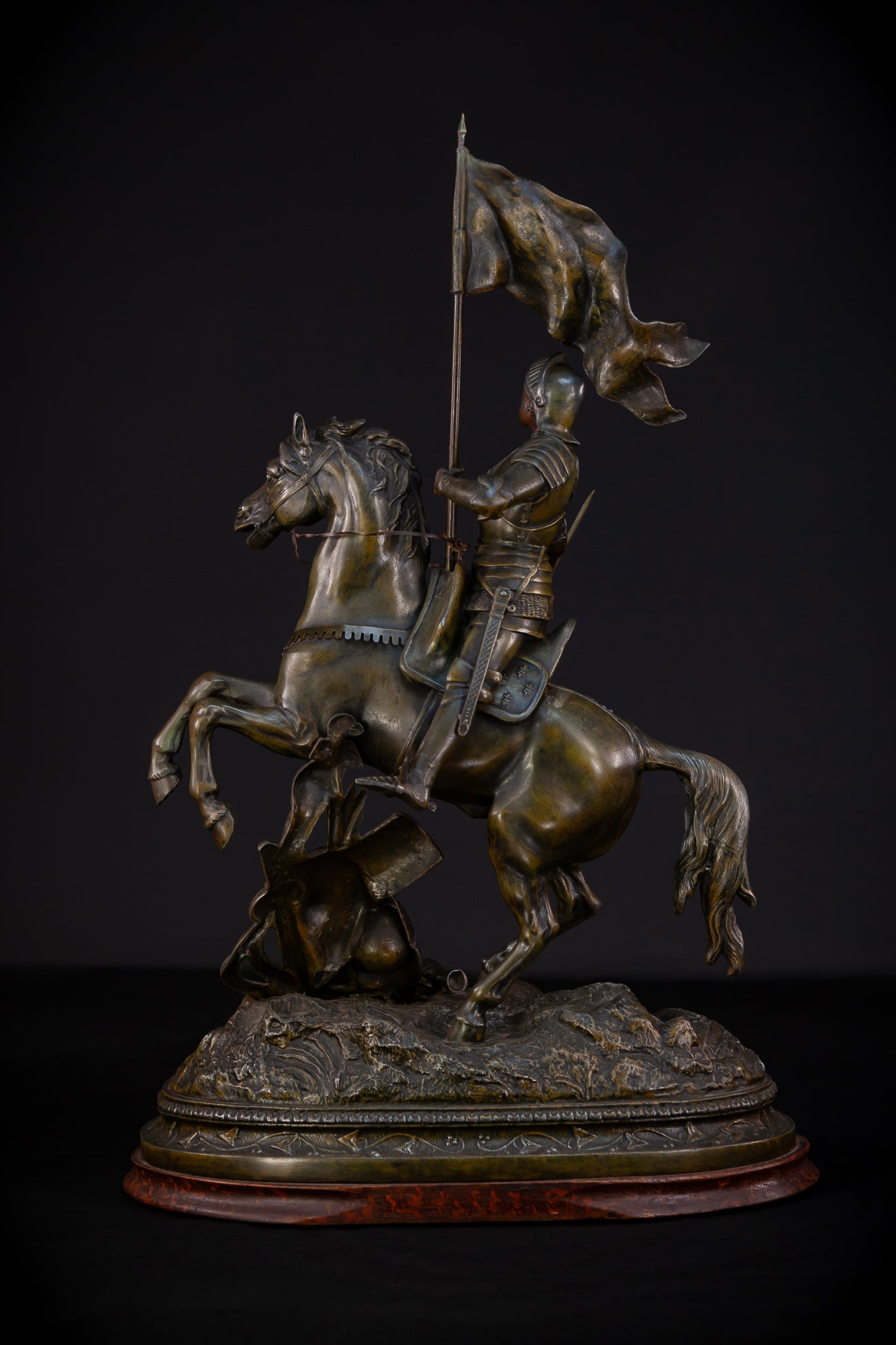 St Joan of Arc Bronzed Metal Statue | Antique 26.4"/ 67 cm