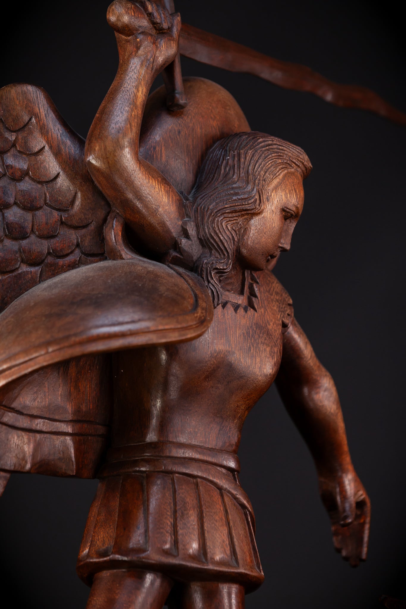 St Michael The Archangel 19th C.Wooden Sculpture | 26"
