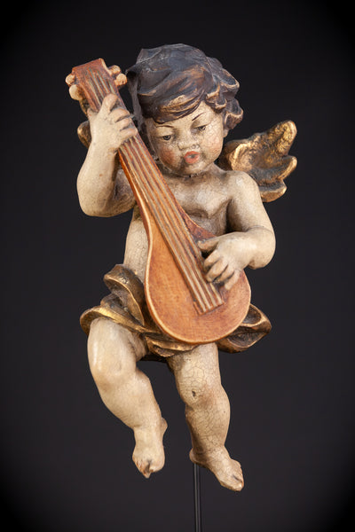 Wood Carving Angel Statue | Vintage 13.8" / 35 cm