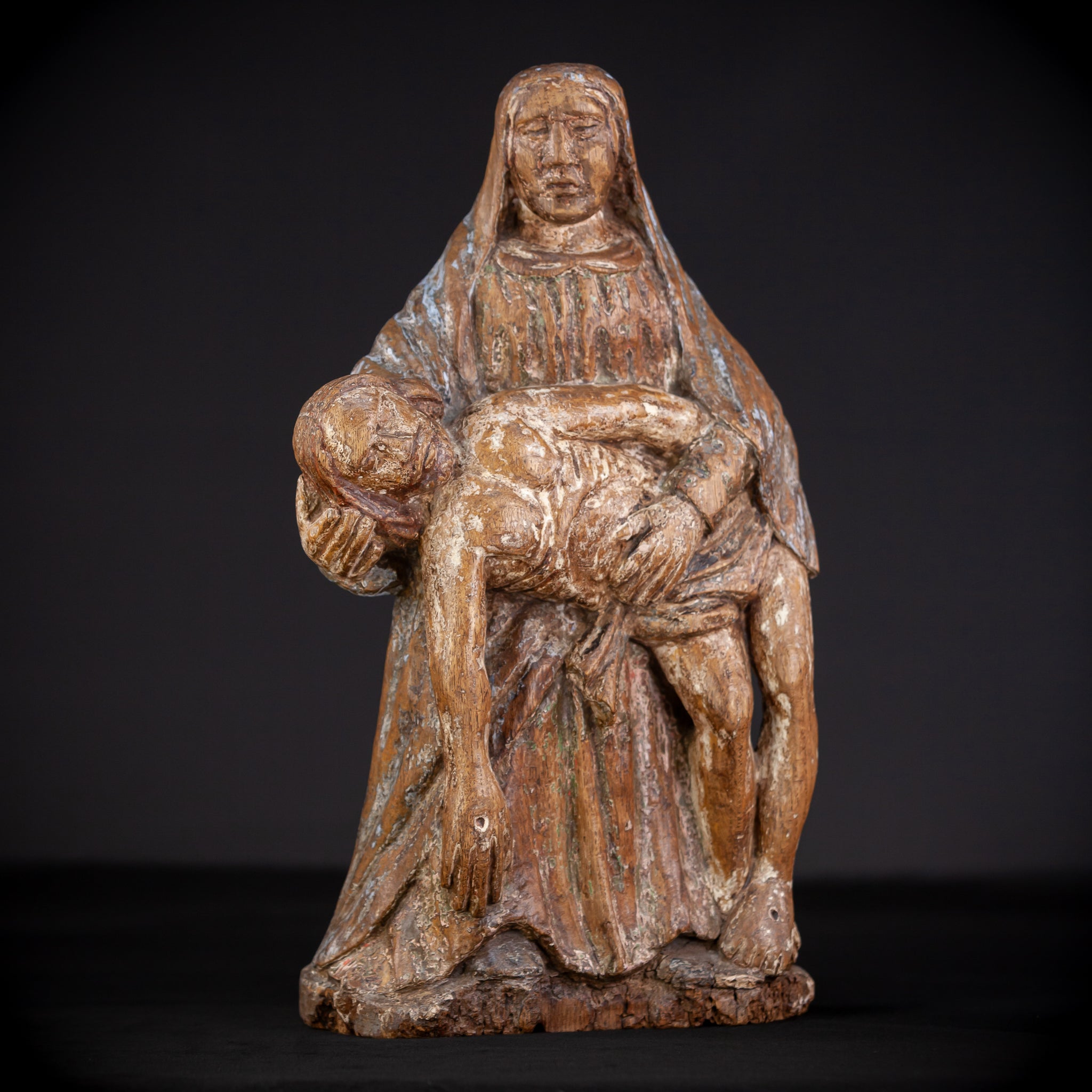 Pieta Sculpture | 1500s Antique Wood Carving