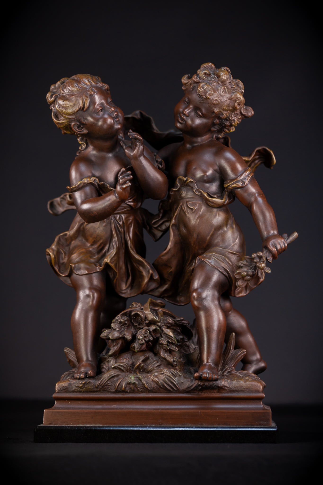 Girl and Boy Playing by Hippolyte F Moreau 18.1"