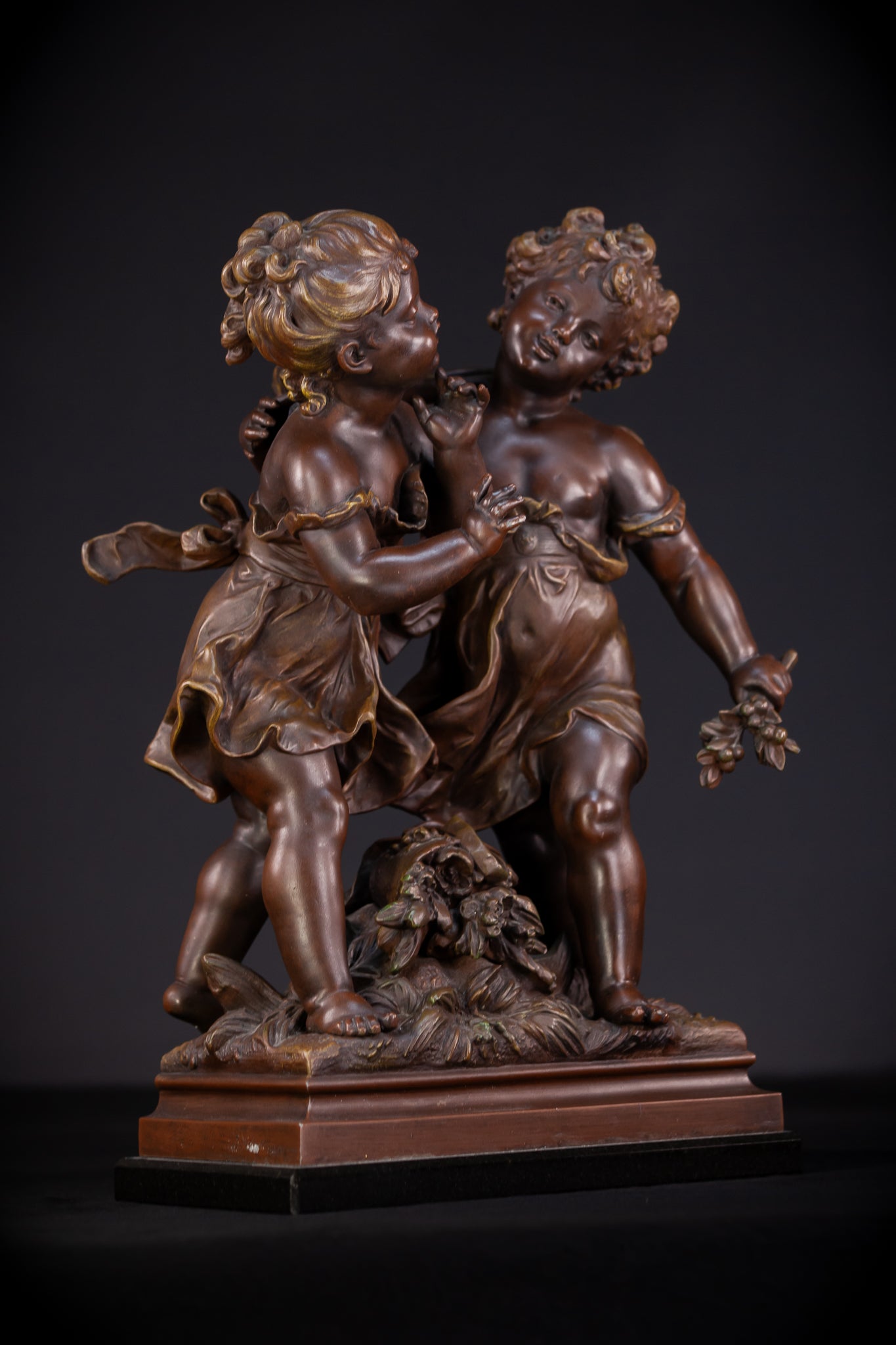 Girl and Boy Playing by Hippolyte F Moreau 18.1"