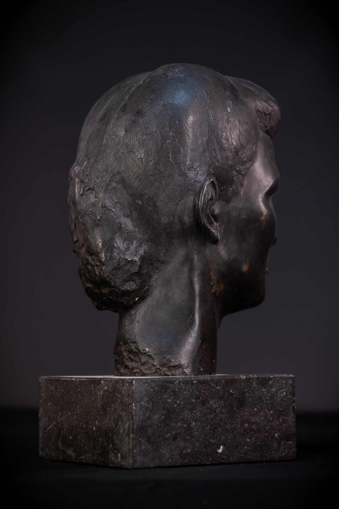 Bronze Bust of Lady by Leon Batardy | 15.4" / 39 cm - 31.3 pounds / 14.2 kg