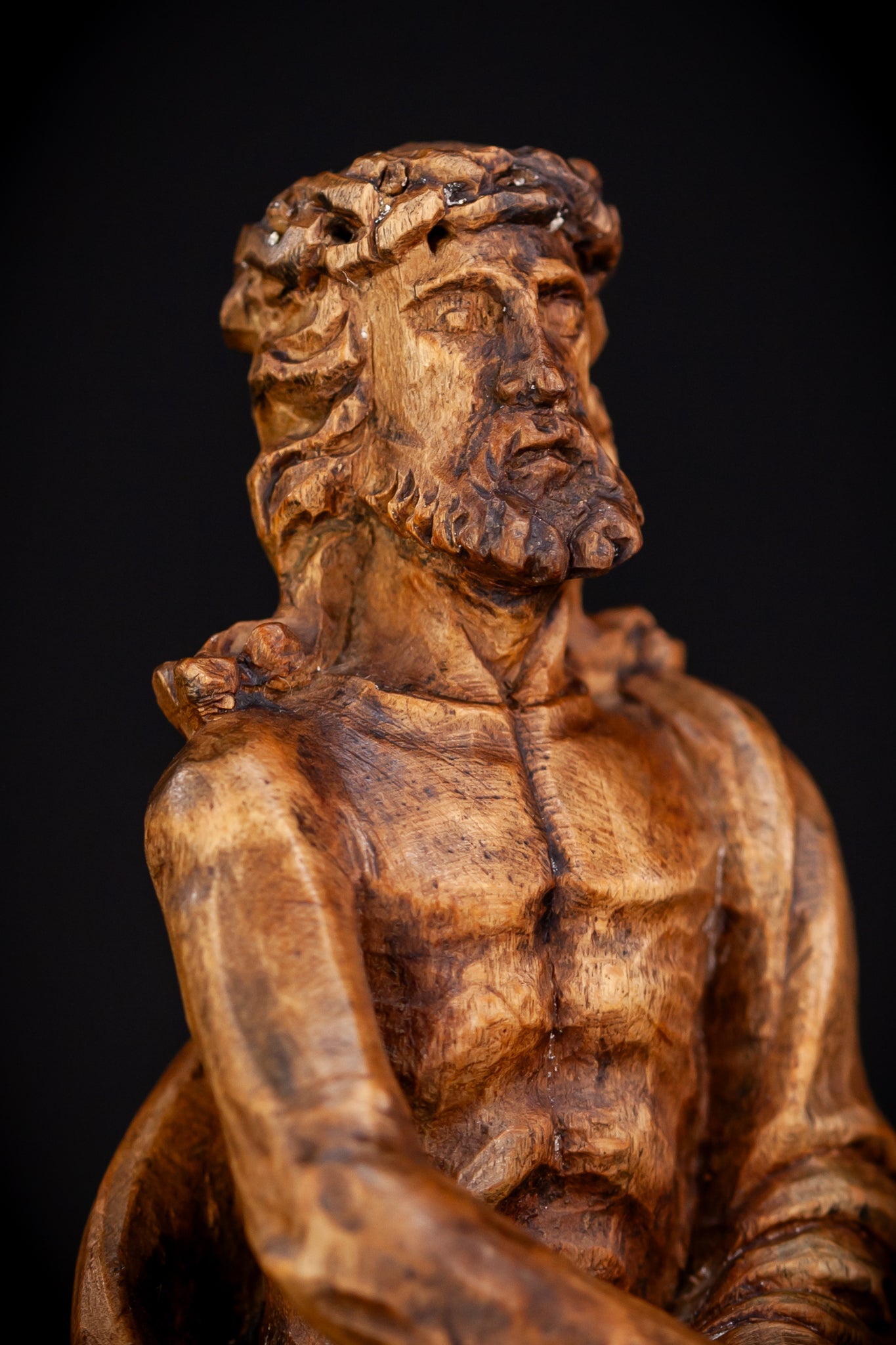 Flagellation of Christ Wooden Antique | 7.1" /18 cm