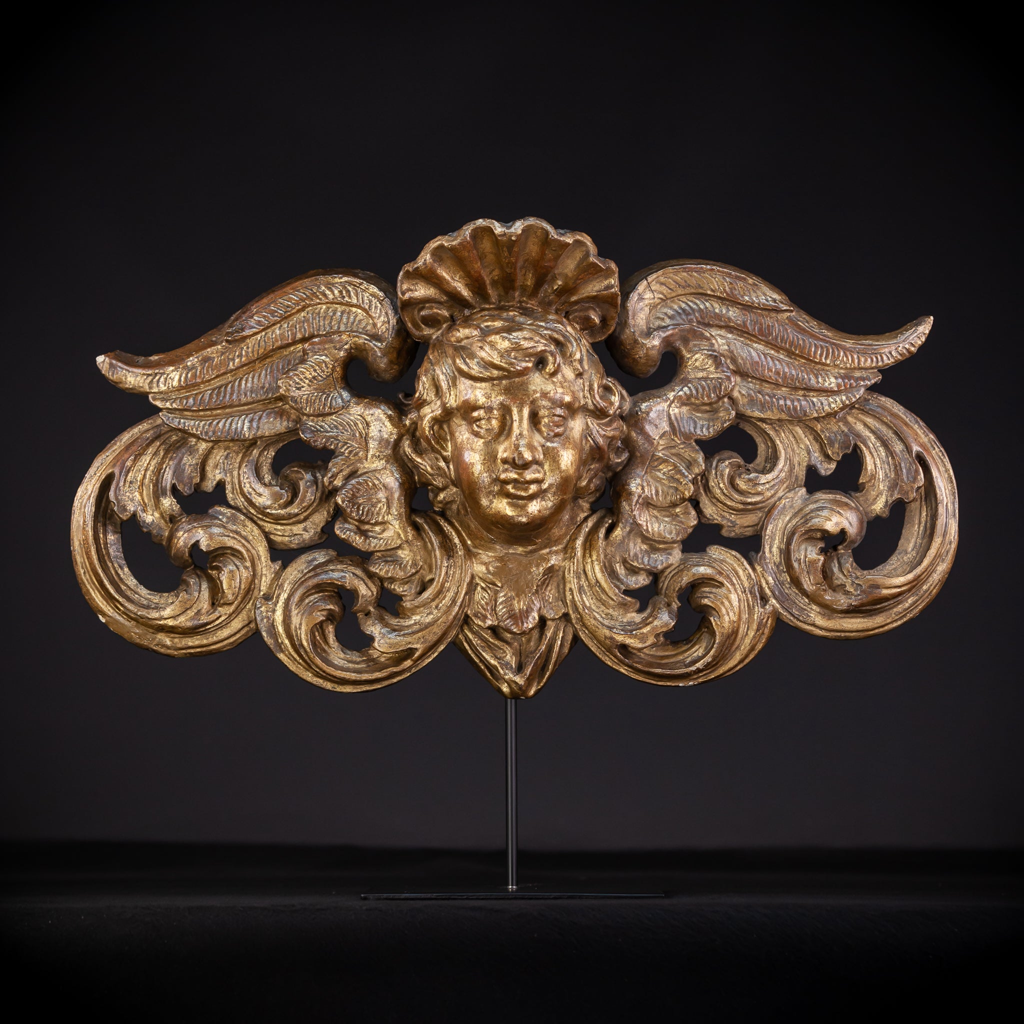 Angel Sculpture | Vinged Archangel Wooden 24.8"