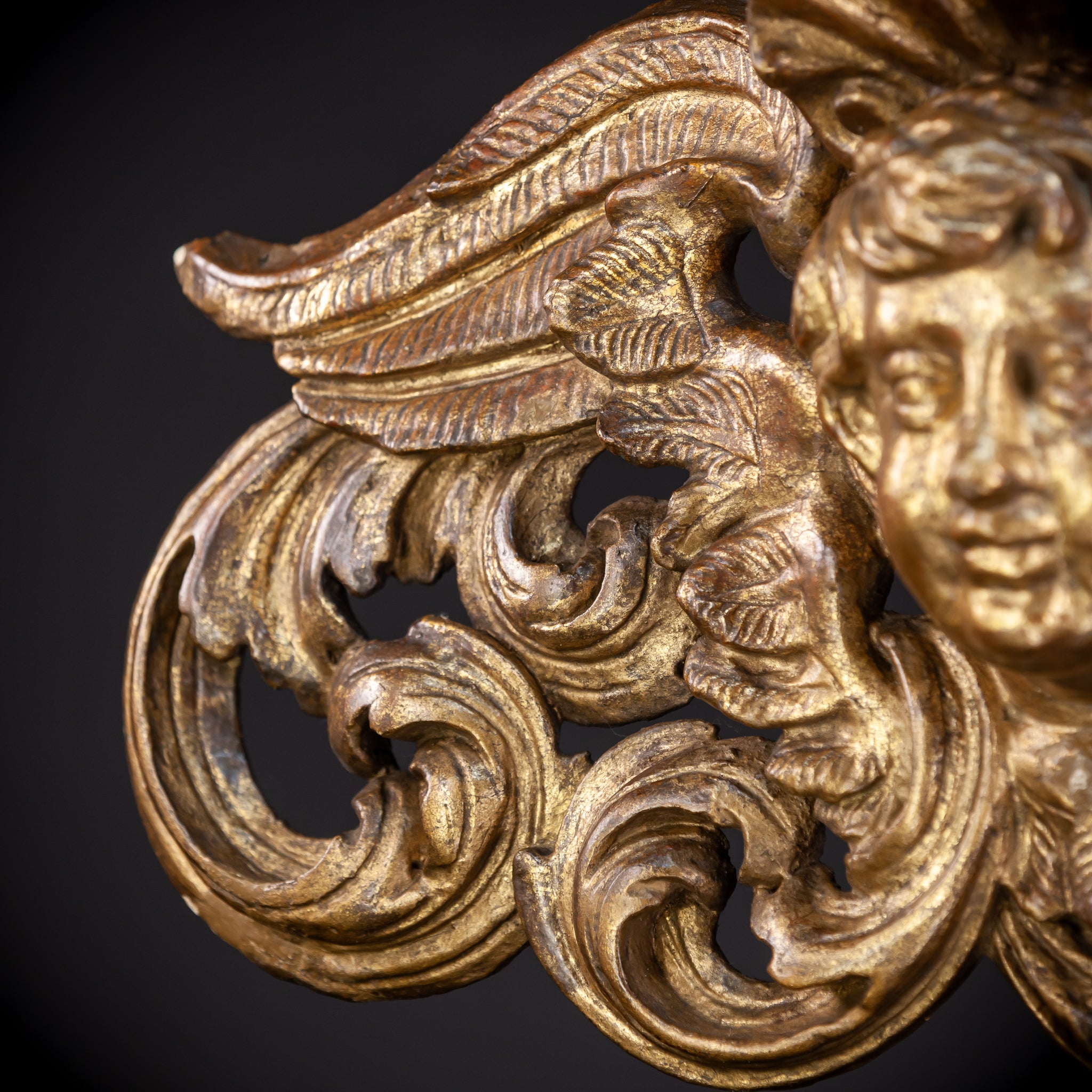 Angel Wood Carving Sculpture | 1800s Antique | 24.8" / 63 cm