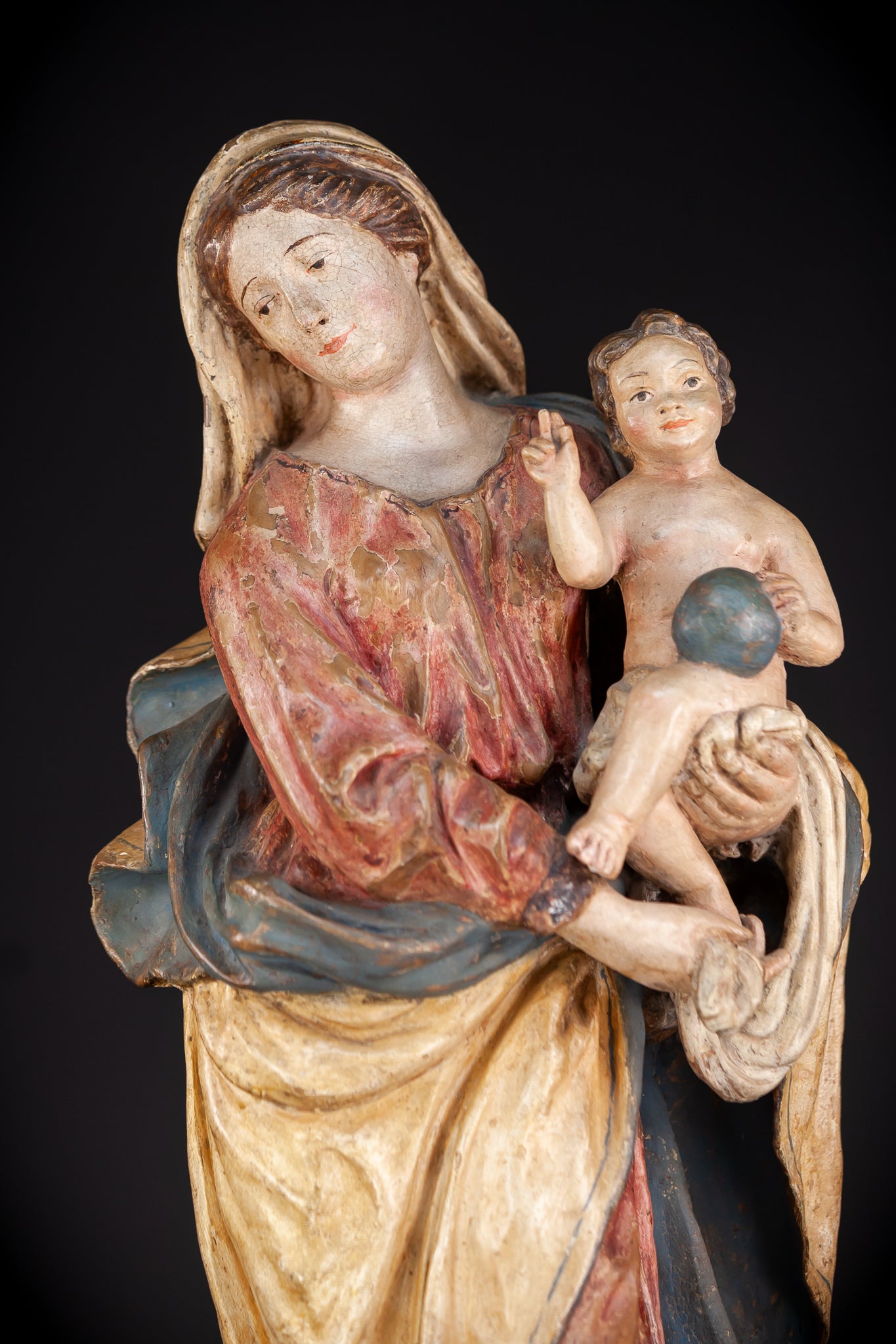 Madonna and Child Italian Terracotta | 1700s Antique | 23.2” / 59 cm