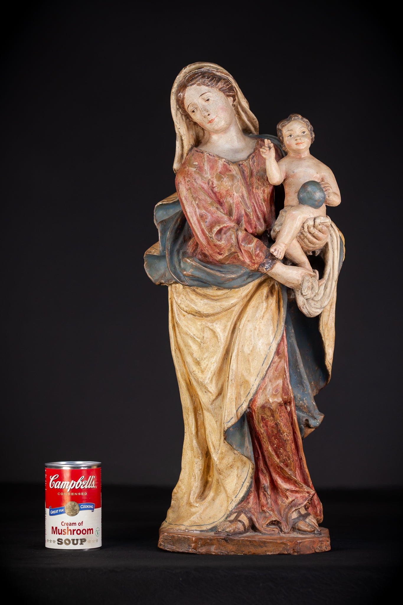 Madonna and Child Italian Terracotta | 1700s Antique | 23.2” / 59 cm