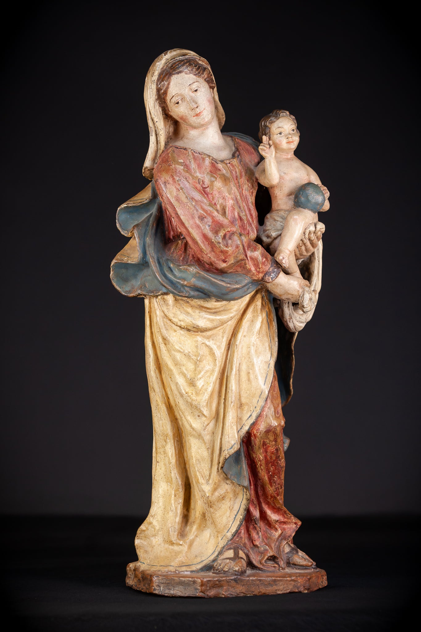 Madonna and Child Italian Terracotta | 1700s Antique | 23.2” / 59 cm