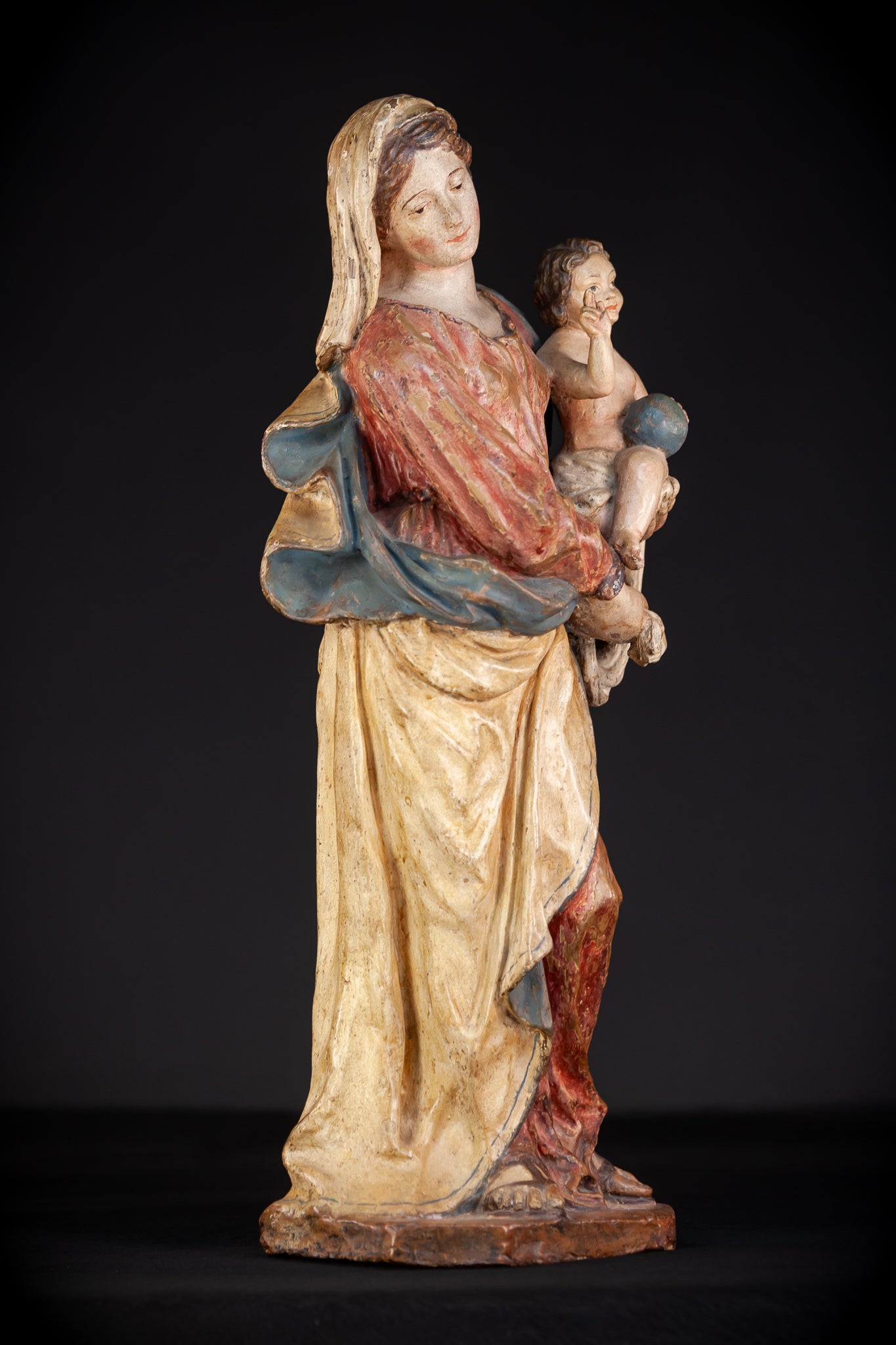 Madonna and Child Italian Terracotta | 1700s Antique | 23.2” / 59 cm