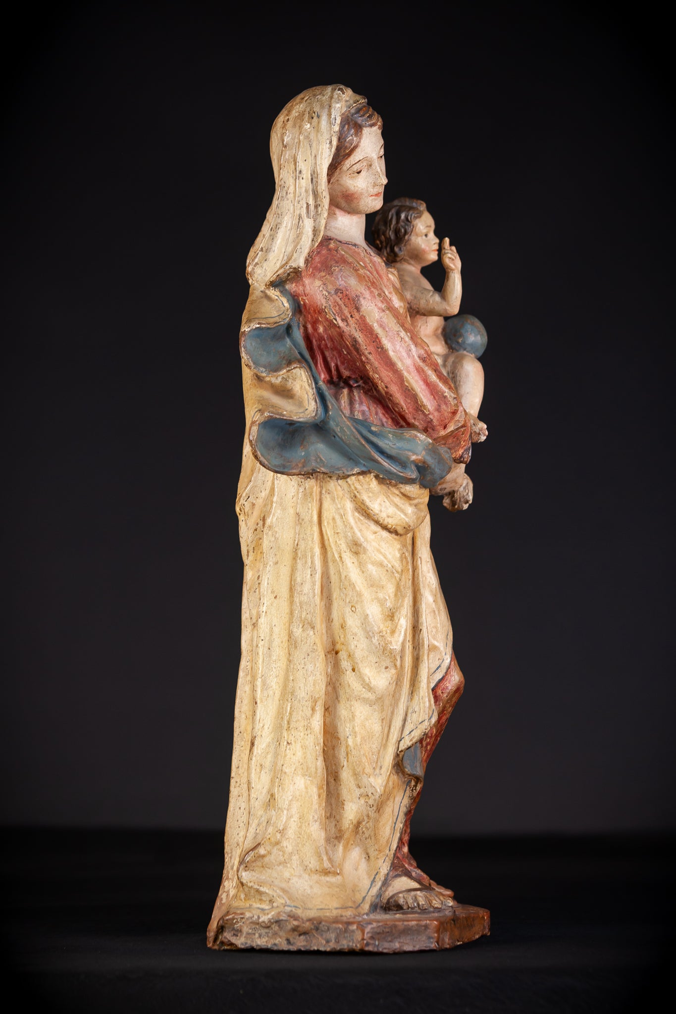 Madonna and Child Italian Terracotta | 1700s Antique | 23.2” / 59 cm