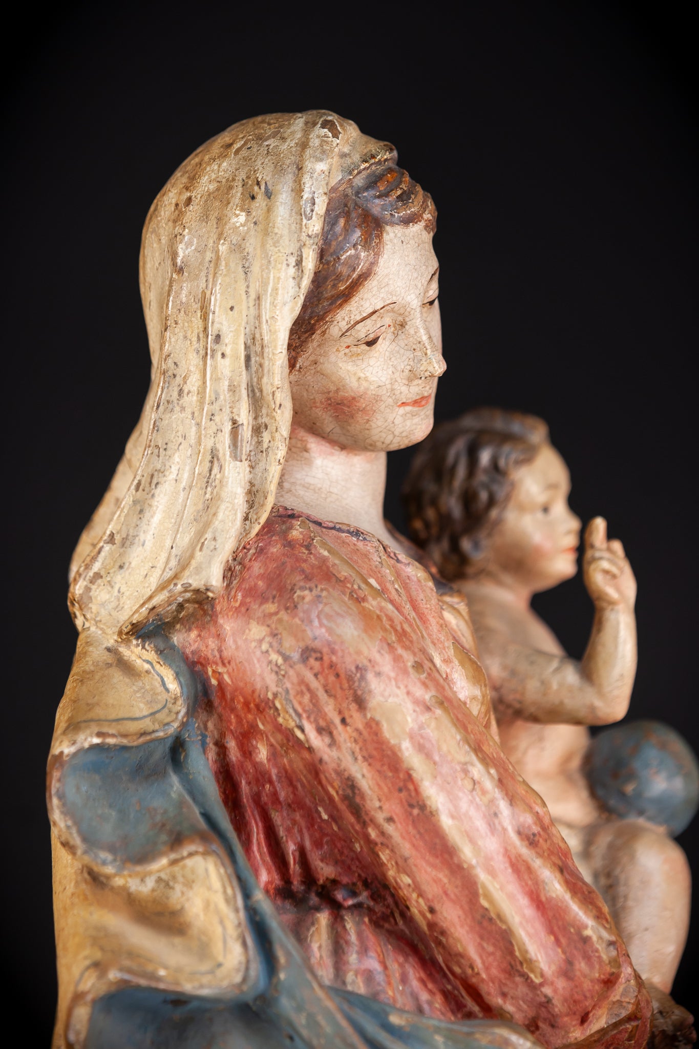 Madonna and Child Italian Terracotta | 1700s Antique | 23.2” / 59 cm