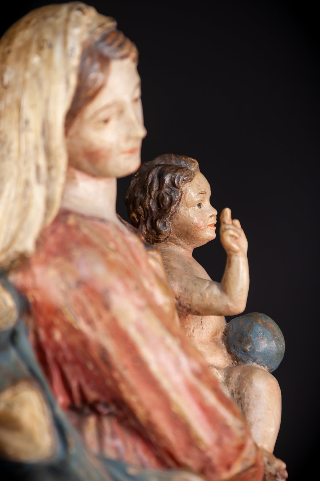 Madonna and Child Italian Terracotta | 1700s Antique | 23.2” / 59 cm