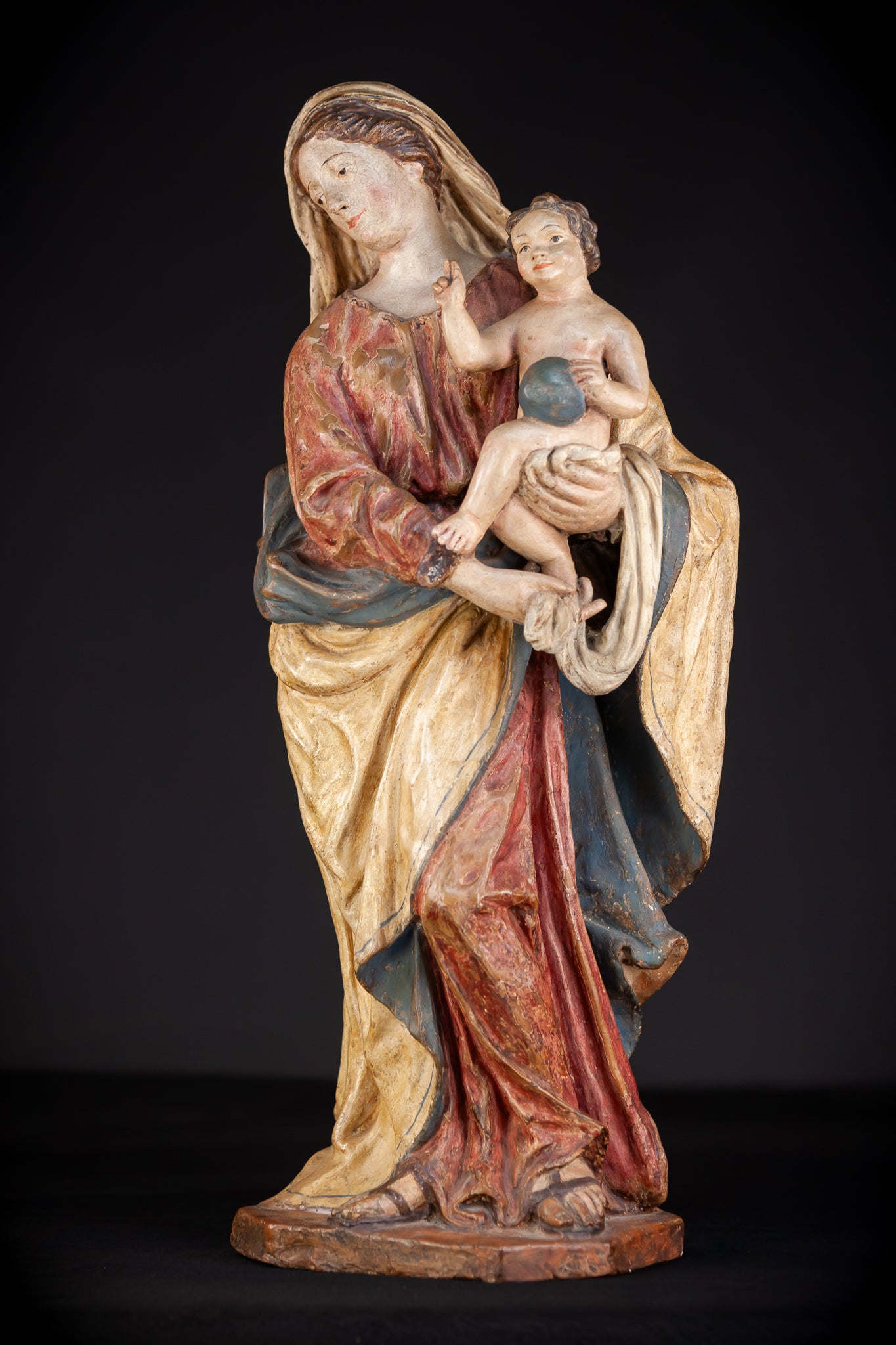 Madonna and Child Italian Terracotta | 1700s Antique | 23.2” / 59 cm