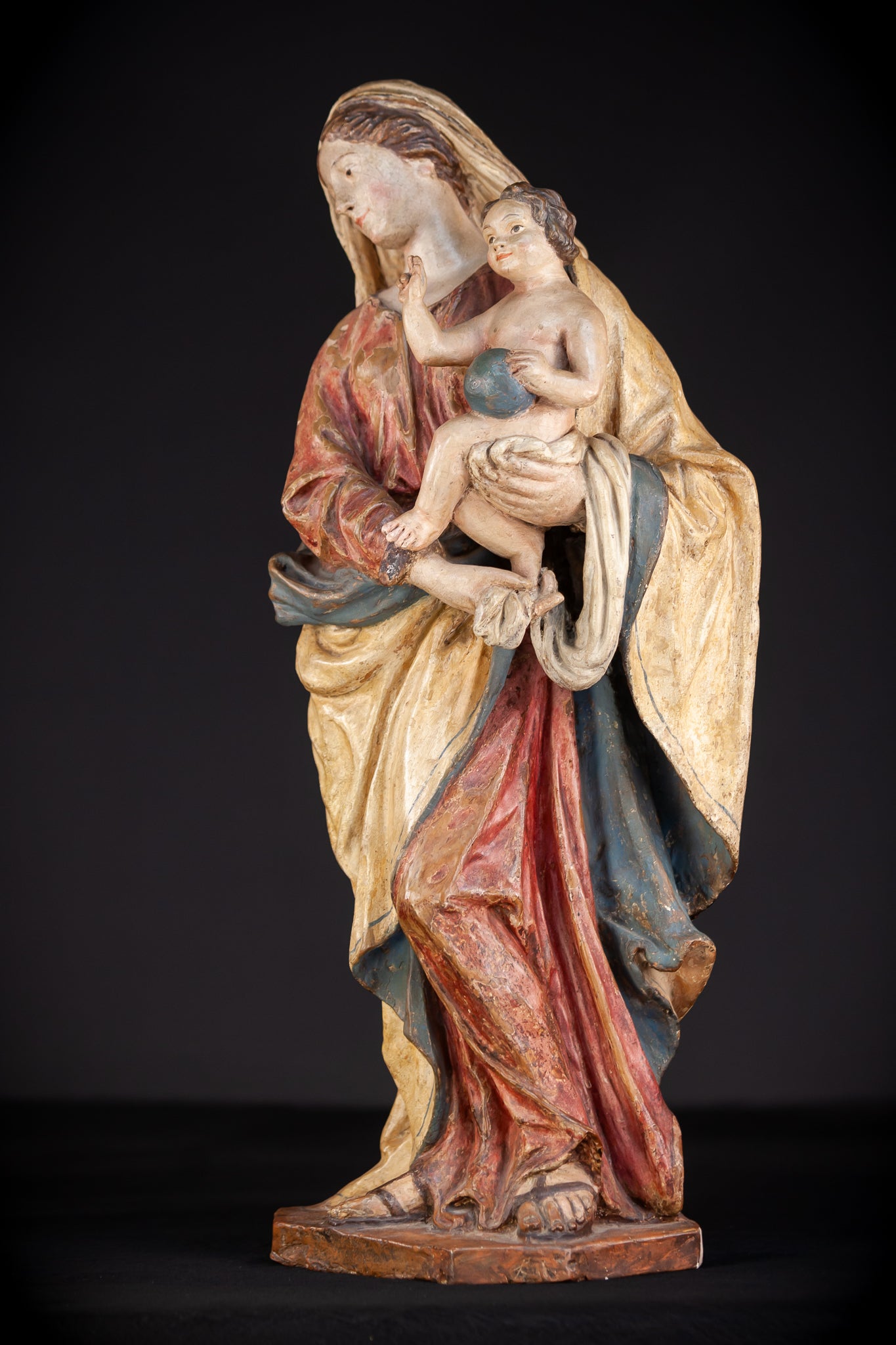 Madonna and Child Italian Terracotta | 1700s Antique | 23.2” / 59 cm