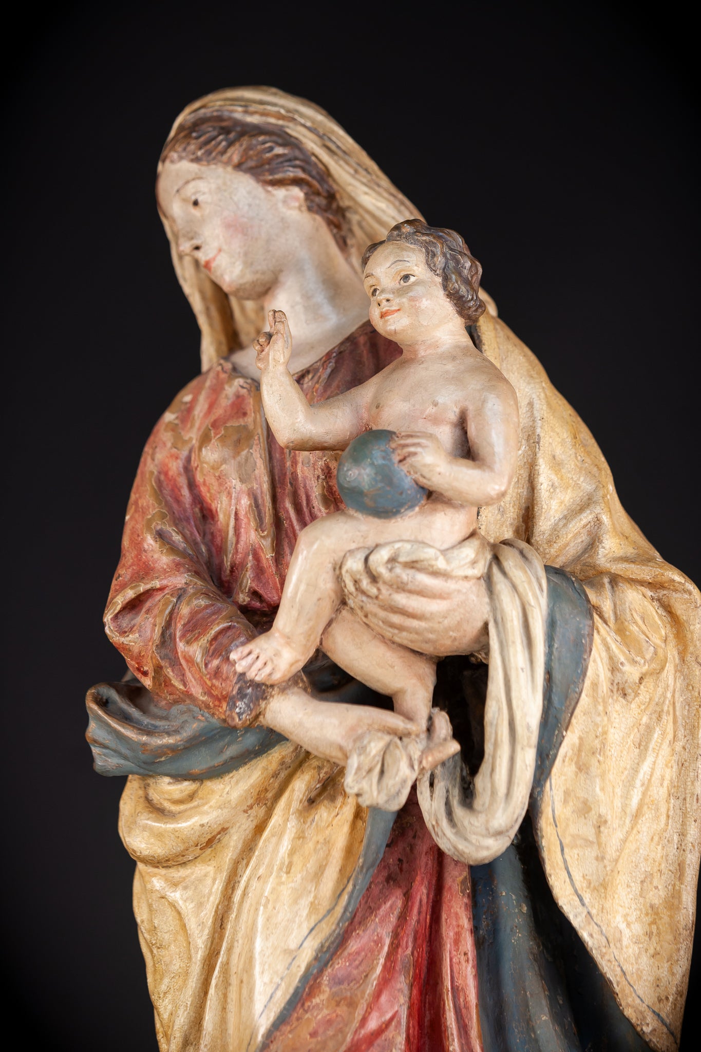 Madonna and Child Italian Terracotta | 1700s Antique | 23.2” / 59 cm