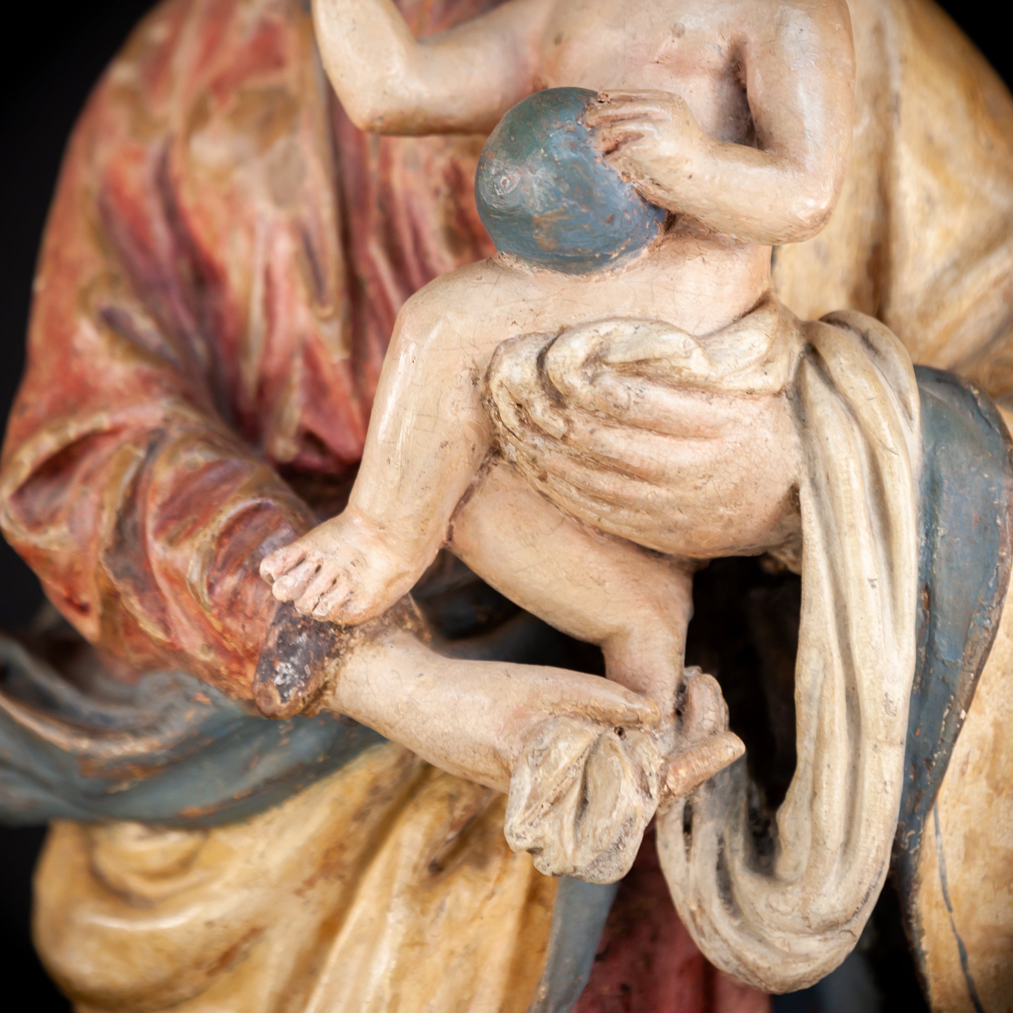 Madonna and Child Italian Terracotta | 1700s Antique | 23.2” / 59 cm