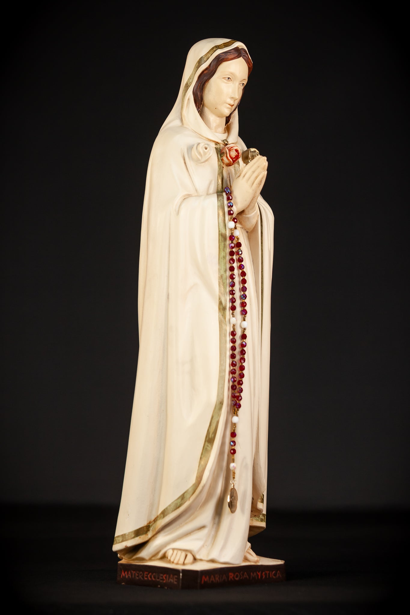 Maria Rosa Mystica Wooden Statue | 18.9" / 48 cm