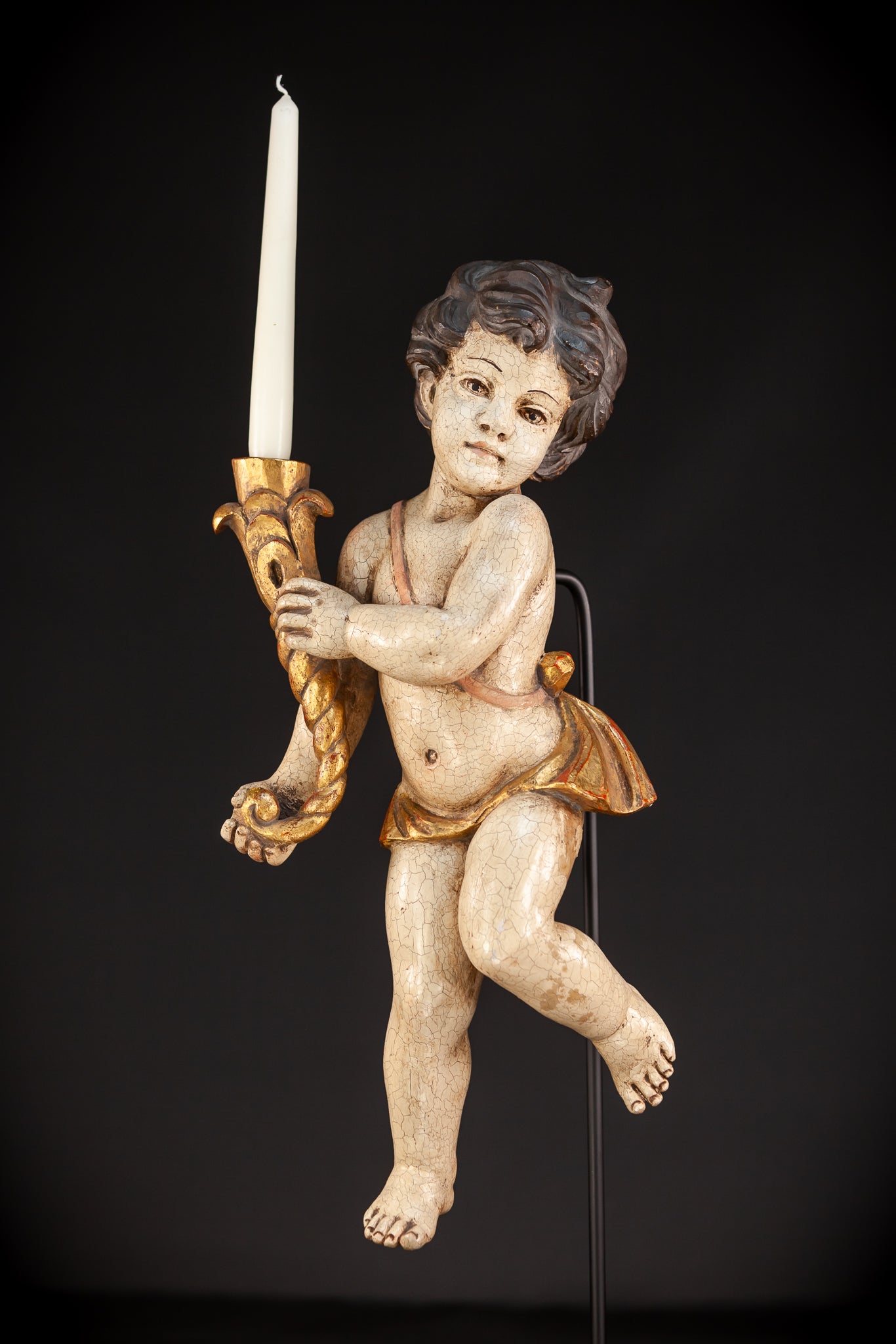 Angel Wooden Sculpture | Candle Bearing 19.9"