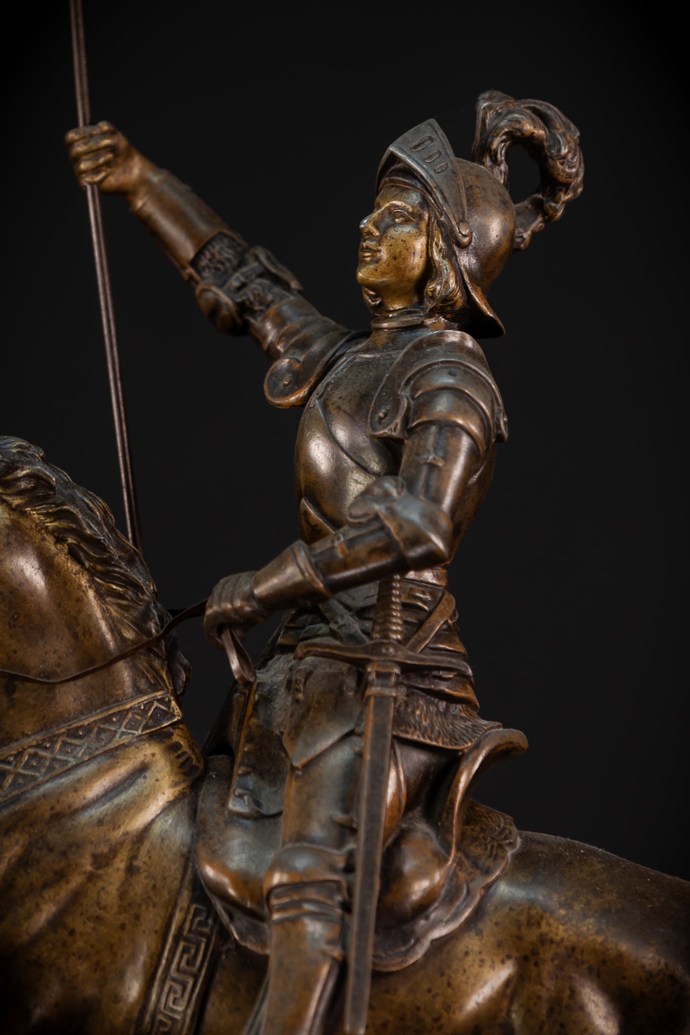 St Joan of Arc Bronzed Metal Statue | 30.3" /